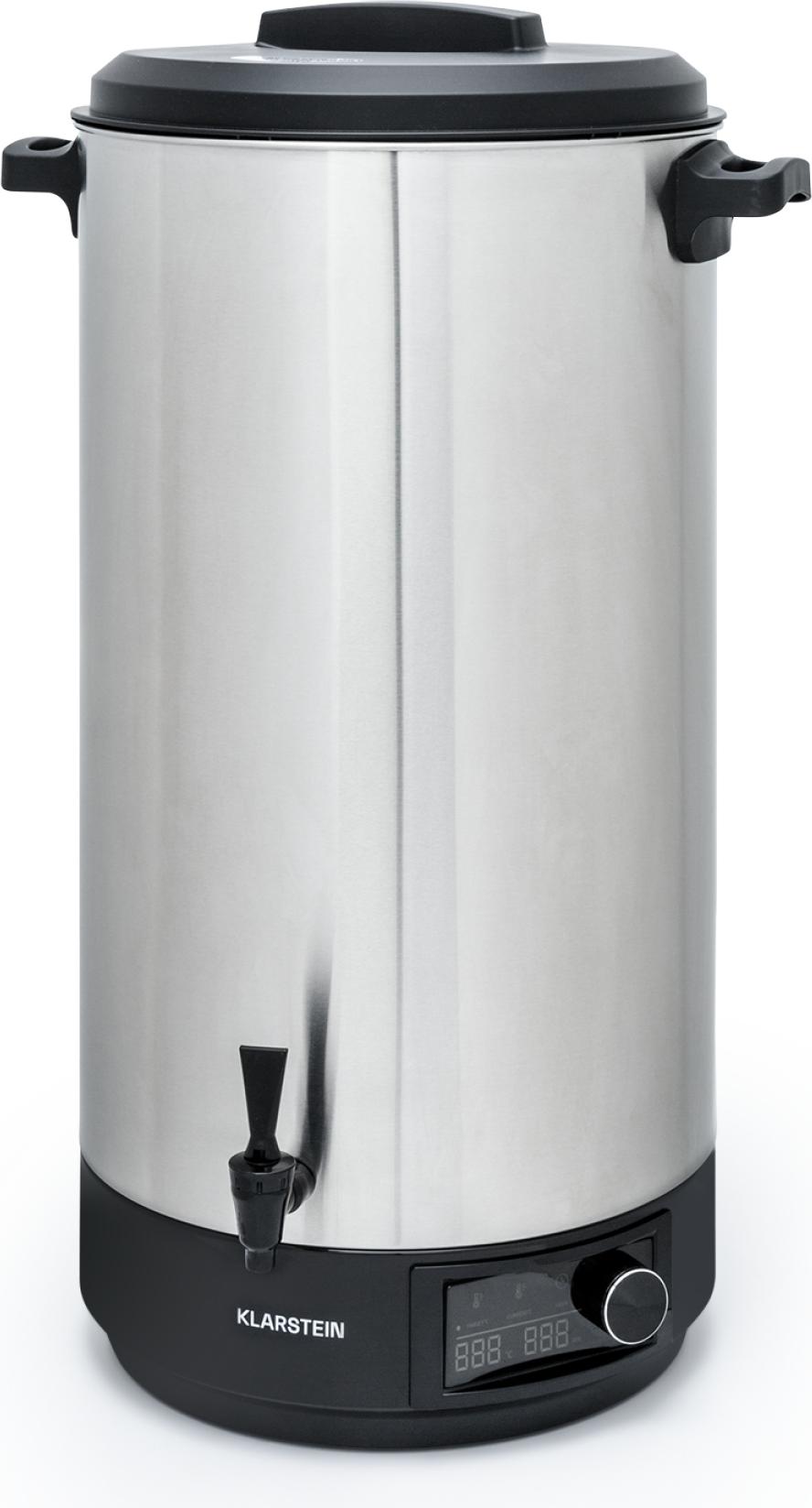 Klarstein Einkochautomat mit Hahn, 60L Glühweinkocher, Edelstahl-Glühweinkocher mit Zapfhahn, Großer Heißwasserspender, 2500W Einkochautomat für Getränke & Speisen, Elektrischer Einkochtopf 30-100°C 35