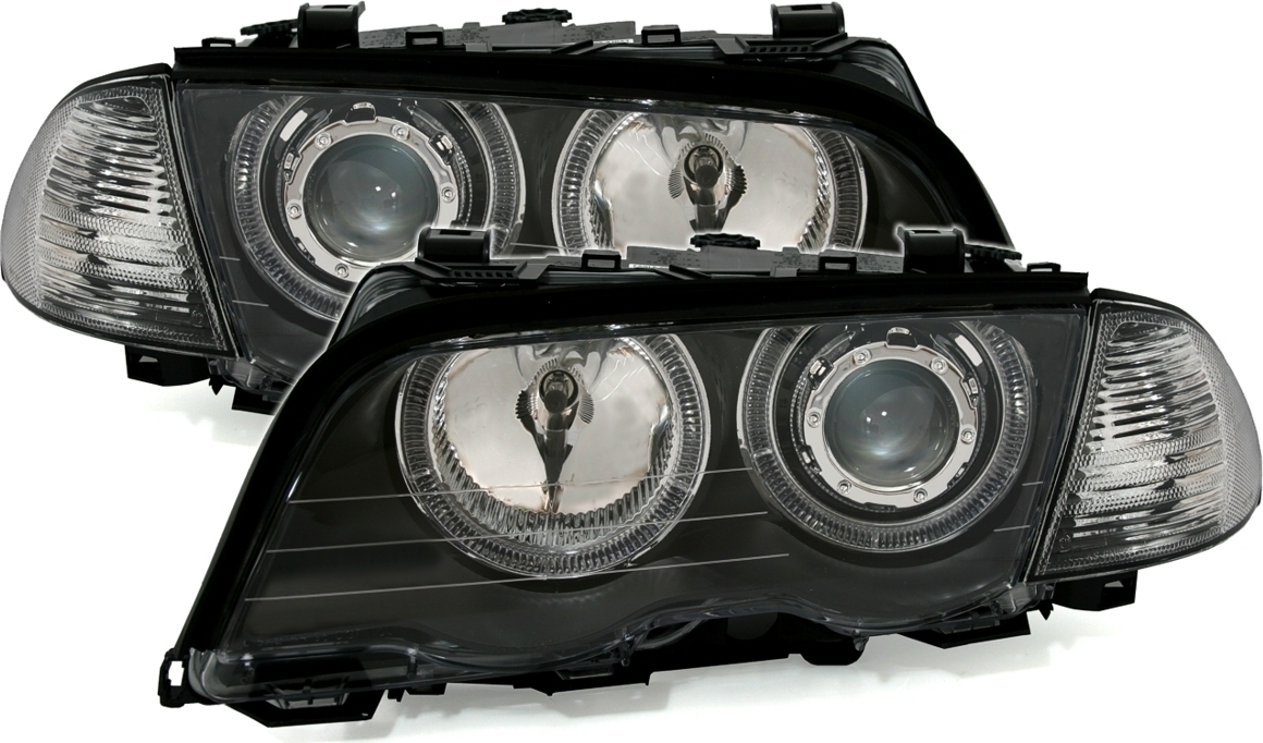 Eagle Eyes® Eagle Eyes Angel Eyes Scheinwerfer für 3er BMW E46 Limo Touring, Bj. 1998-8/2001 BM104-B3WH4