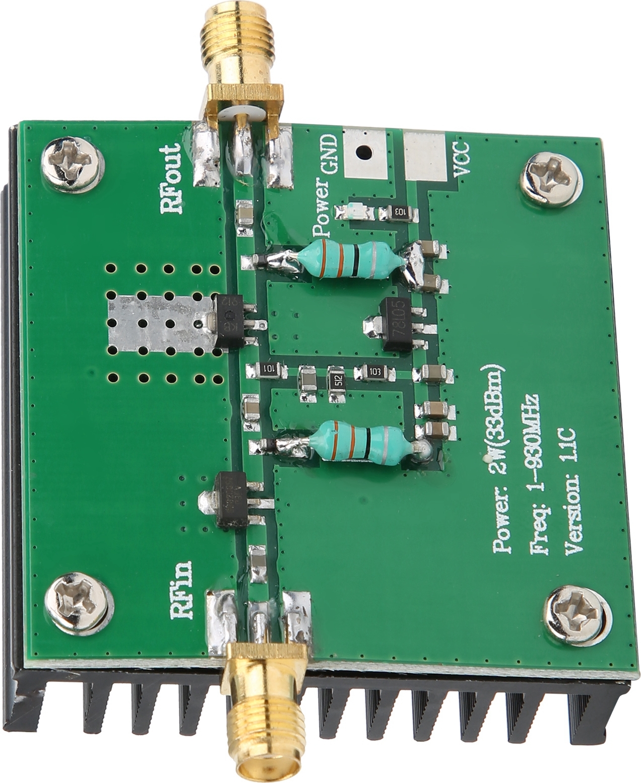 Cocosity 12V DC RF Power Wideband Amplifier Verstärkermodul 1-930MHz Arbeitsfrequenz