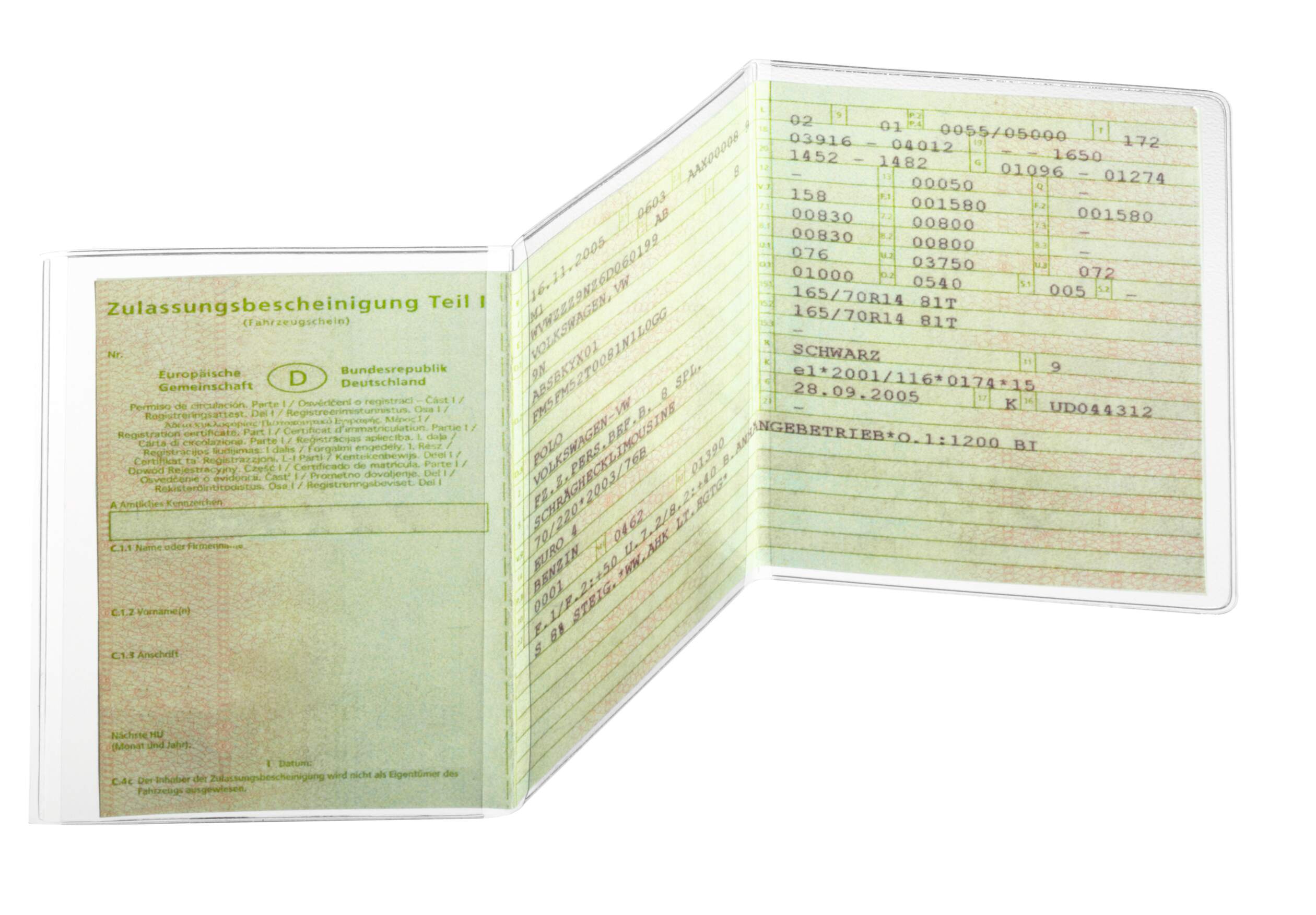 Etui Fahrzeugschein NEU Mappe KFZ Schein Ausweis- Dokumenten-  Kartenschutzhülle