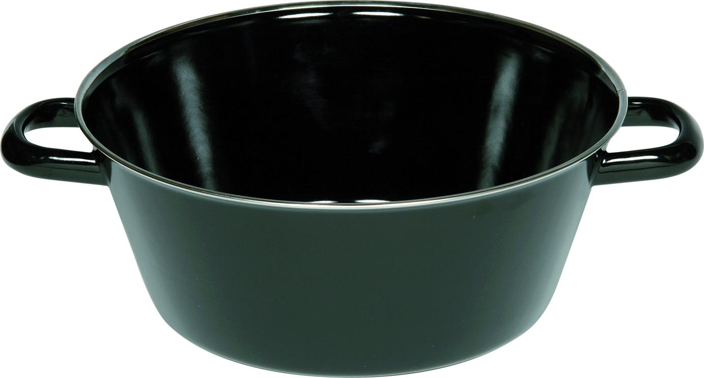 Riess Schmalzpfanne halbtief 24 cm Schwarzemaille 0371-022