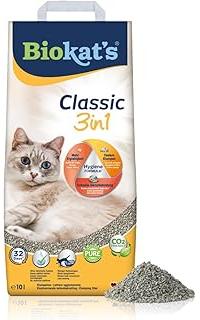 Biokat's Classic 3in1 ohne Duft - Klumpende Katzenstreu mit 3 unterschiedlichen Korngrößen - 1 Sack (1 x 10 L)