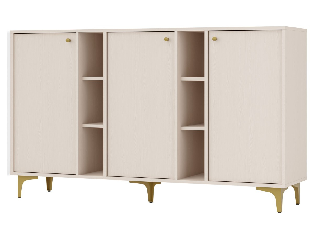 VENETI Breite Kommode IROS 1 - beige/gold 041-10-00104