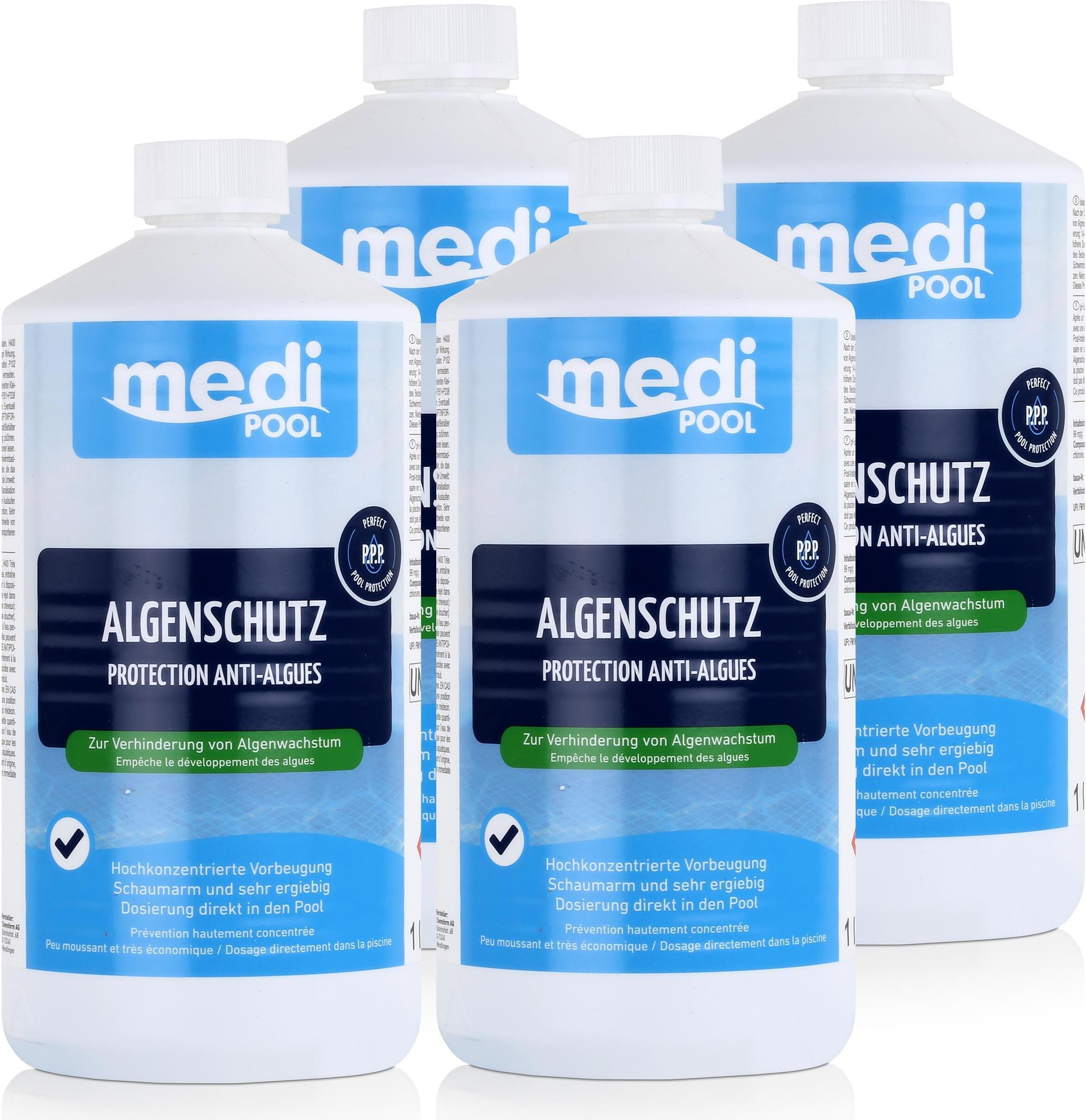 Chemoform mediPOOL Algenschutz 1L - Verhinderung von Algenwachstum (4er Pack) 0604001MP-01