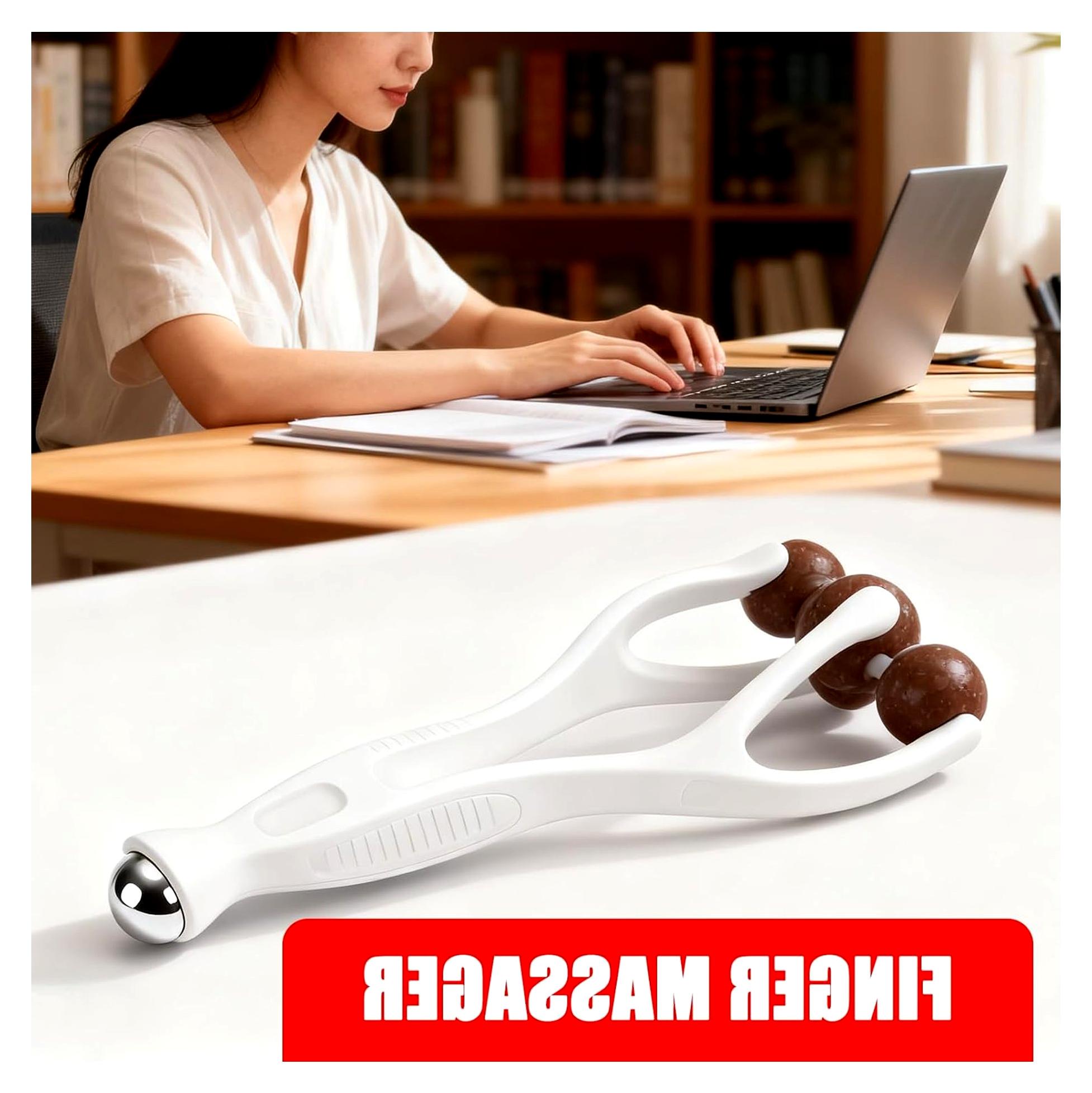 Markenlos Fingermassageroller – PP-Harz, 14 cm, 14 x 3,8 x 3,8 cm, Handwerkzeug mit Kugeln zur Stressreduktion und Flexibilitätstraining