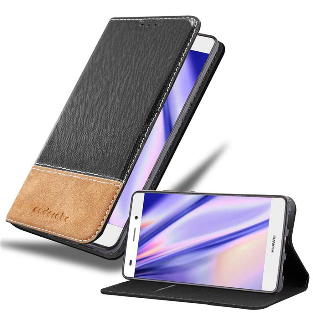 Cadorabo Custodia Libro Per Huawei P8 Lite 2015: Cover Portafoglio Con Slot Carte, Chiusura Magnetica E Supporto (Grigio/Nero) - 2