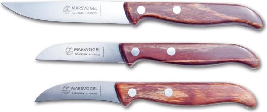 Marsvogel Küchenmesser 3er Set - Holz