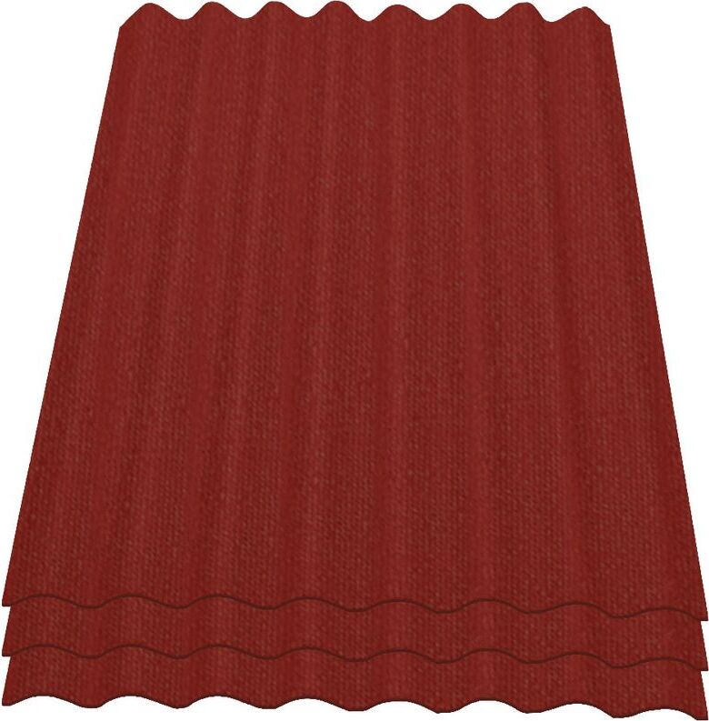 Onduline Easyline Dachplatte Wandplatte Bitumenwellplatten Wellplatte 3x0,76m² - rot 089-3
