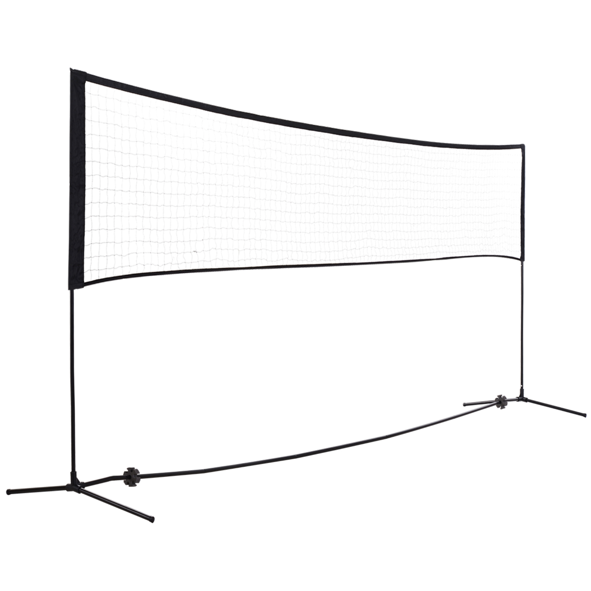 LINGDA HOMCOM Badmintonnetz Volleyball- und Tennis-Netz tragbar 2 Höhen 94/158cm PE 400x60cm für Garten & Sportaktivitäten YC-QTJSQC-5