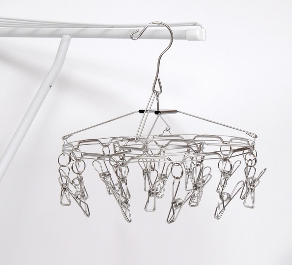 MSV Mini Wäschespinne Silber Edelstahl 100349