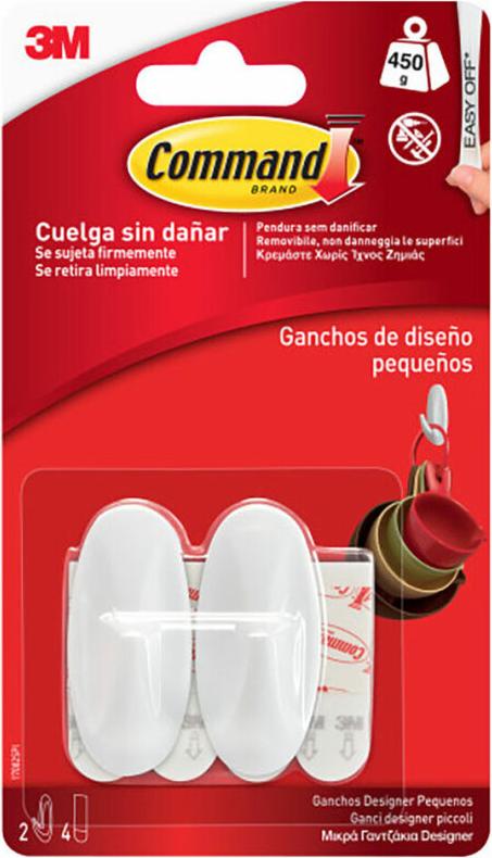 Haken zum Aufhängen 3M 450 g Weiß (2 Stück)