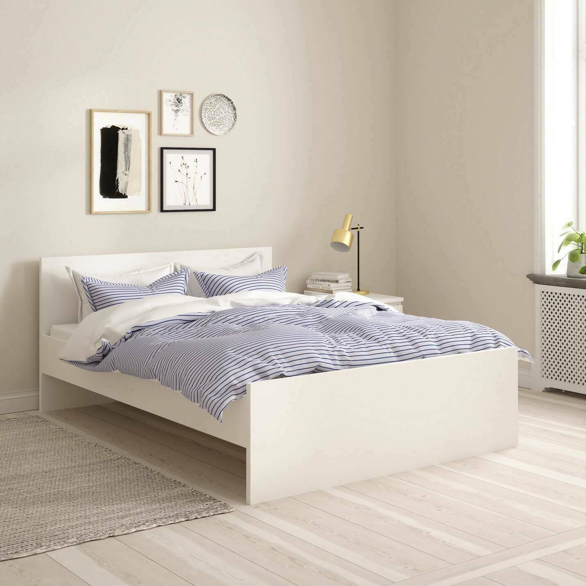 Dmora Bett 1,5 Quadrat Geraldine Weiß 1,5 Quadrat