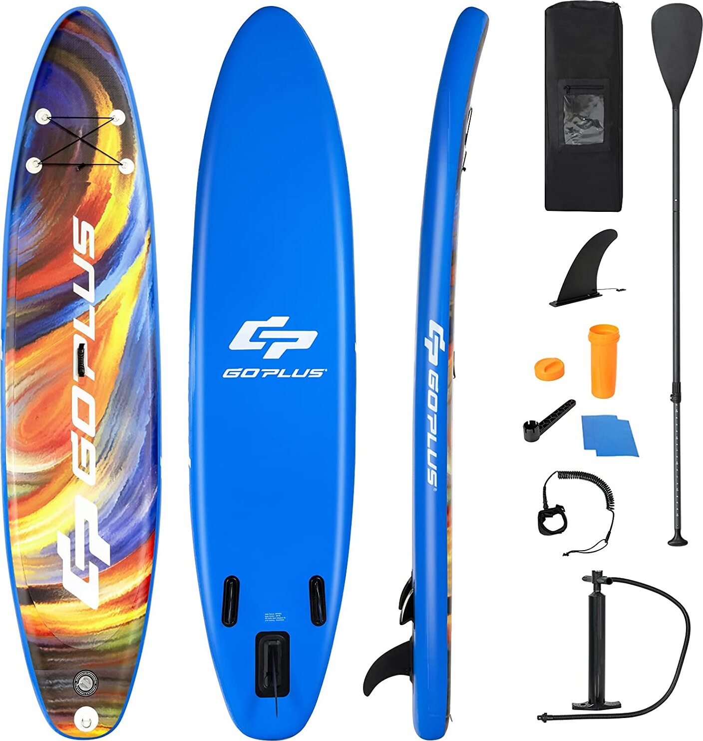 COSTWAY 320x76x15cm Stand Up Paddling Board Nafukovacia SUP doska Paddleboard s bezpečnostnou linkou Pumpa na pádlo a stredová plutva