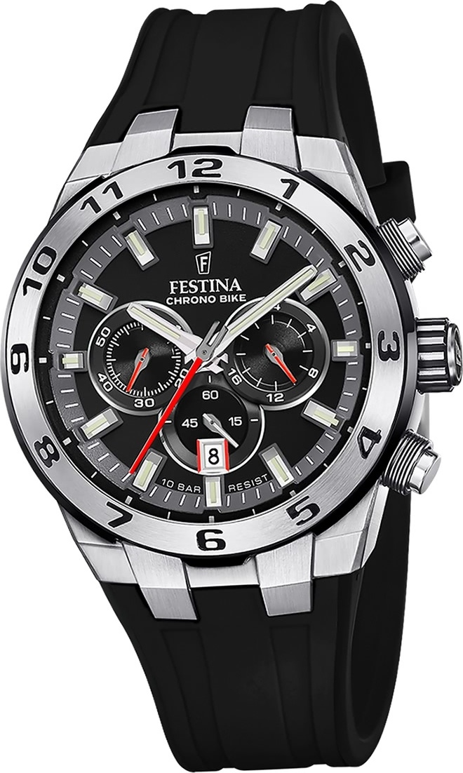 Festina pánske hodinky silikónové čierne Festina Chrono Bike náramkové hodinky D2UF20671/6