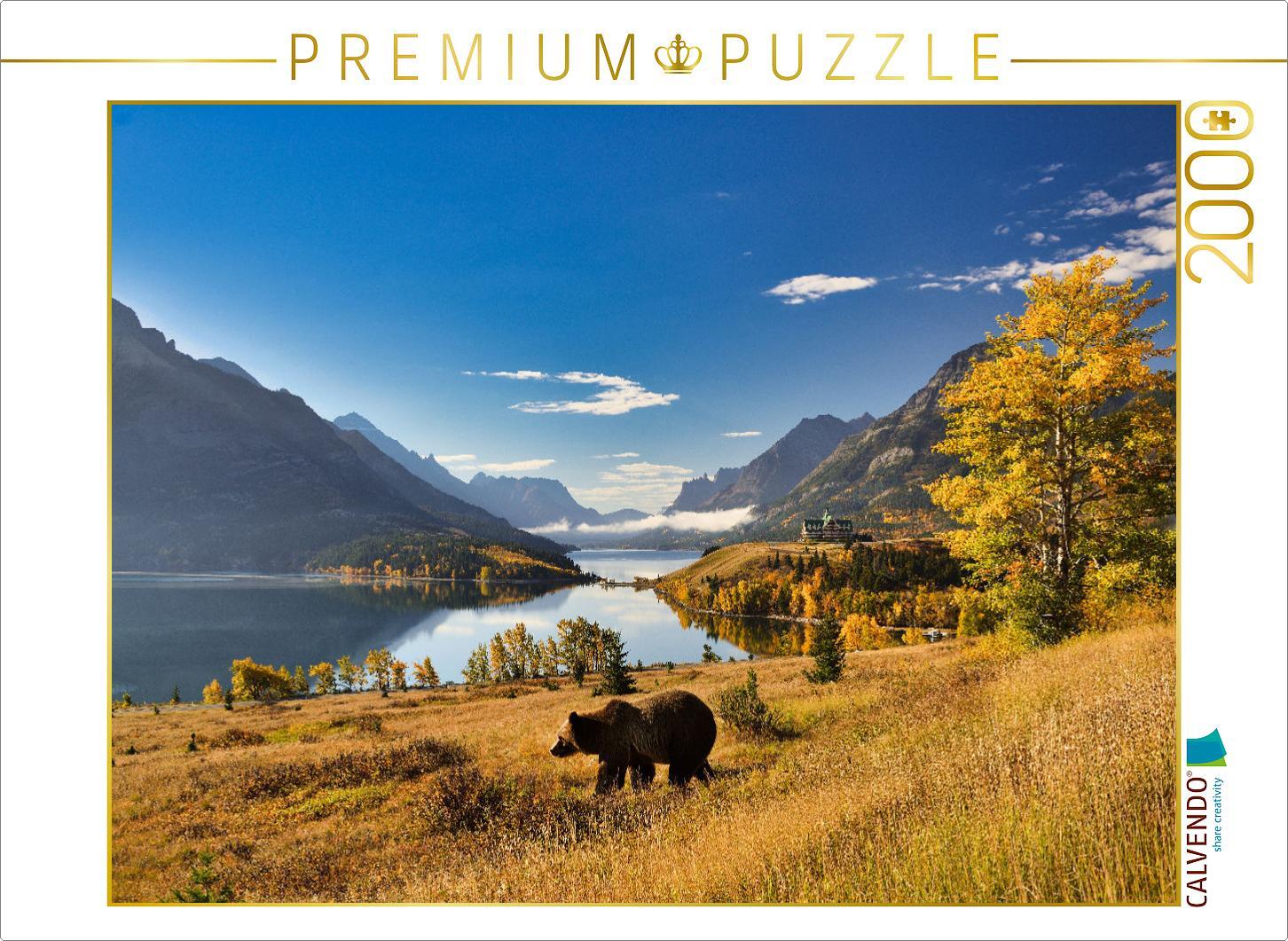 CALVENDO Puzzle Der Waterton Lakes National Park, gelegen im Süden der Provinz Alberta, ist die Heimat einer großen Bärenpopulation. | 2000 Teile Lege-Größe 90x67cm Foto-Puzzle für glückliche Stunden