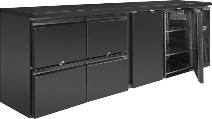 Polar Serie U Barkühlschrank 2-türig mit 4 Schubladen