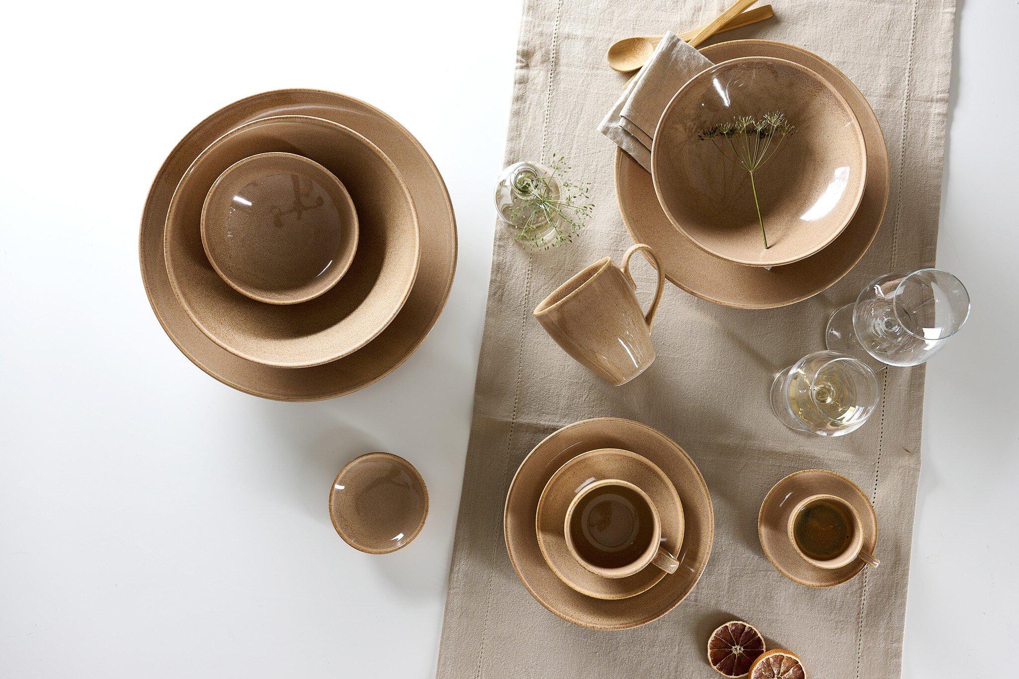 Kaffee- & Tafelservice 30 tlg. Sahara hellbraun