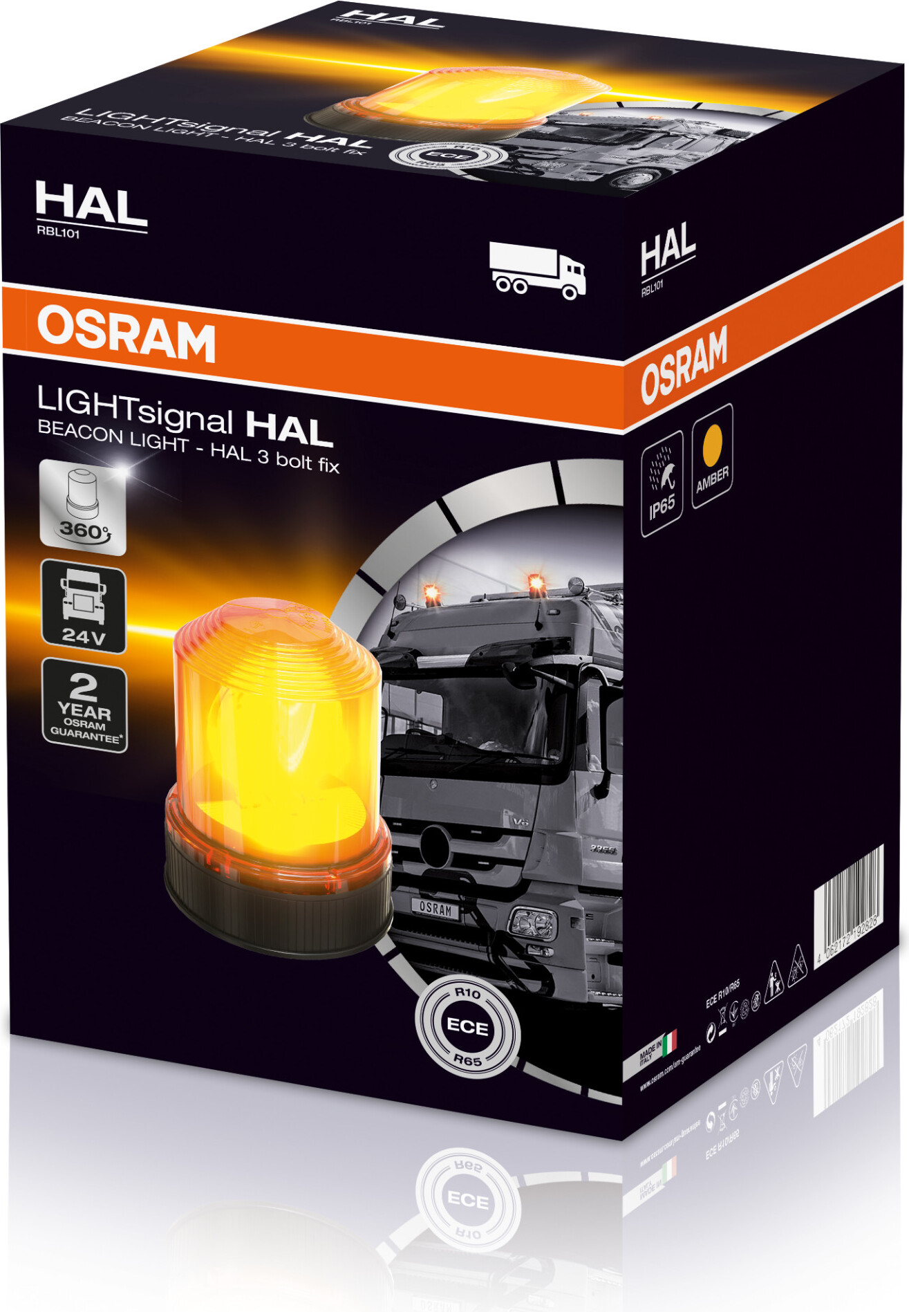 OSRAM LIGHTsignal HAL BEACON LIGHT 360° rotačné výstražné svetlo majáka 24V 1ks.