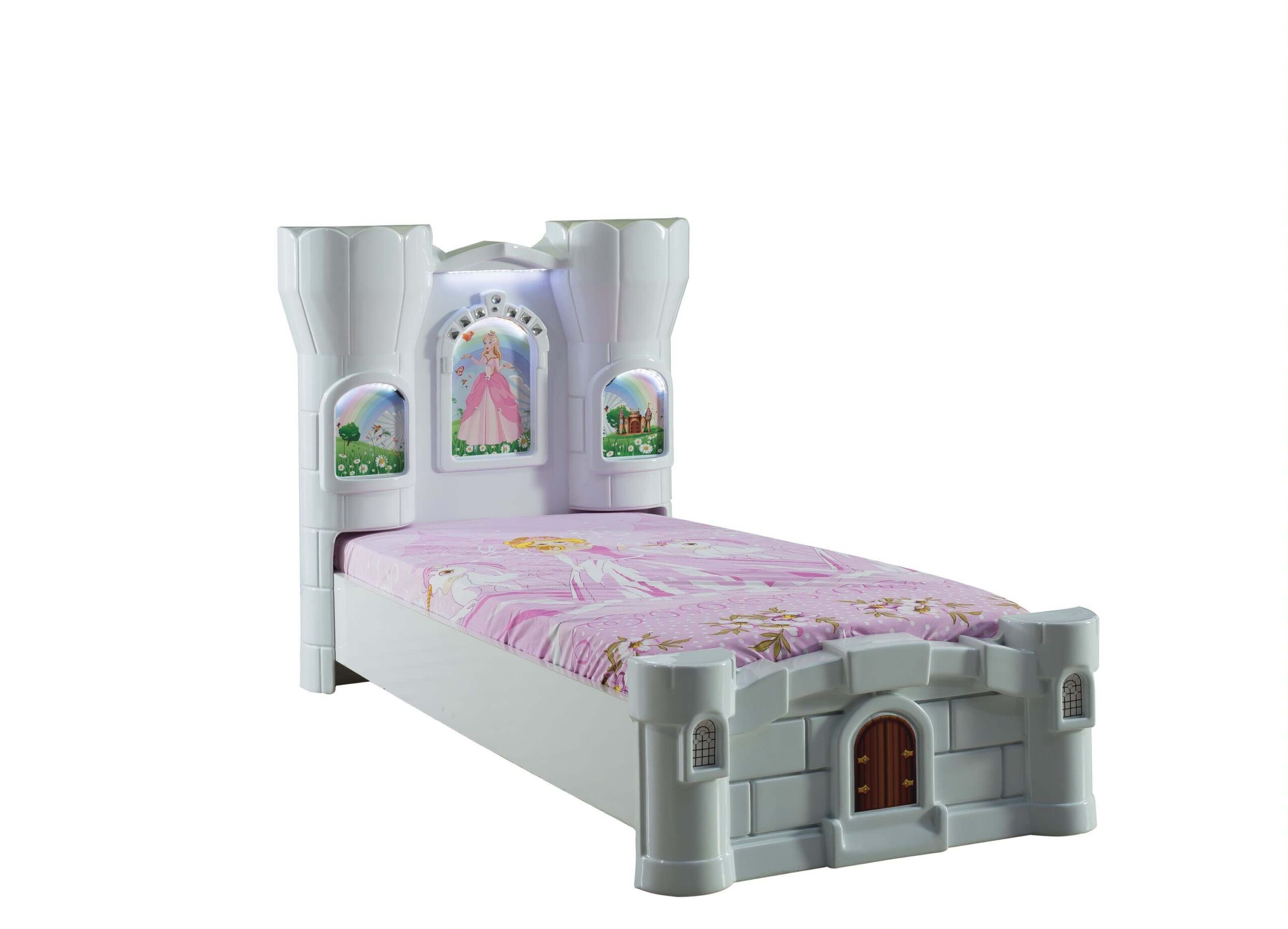 Bett 90x190cm Castle Prinzesssin In Weiß