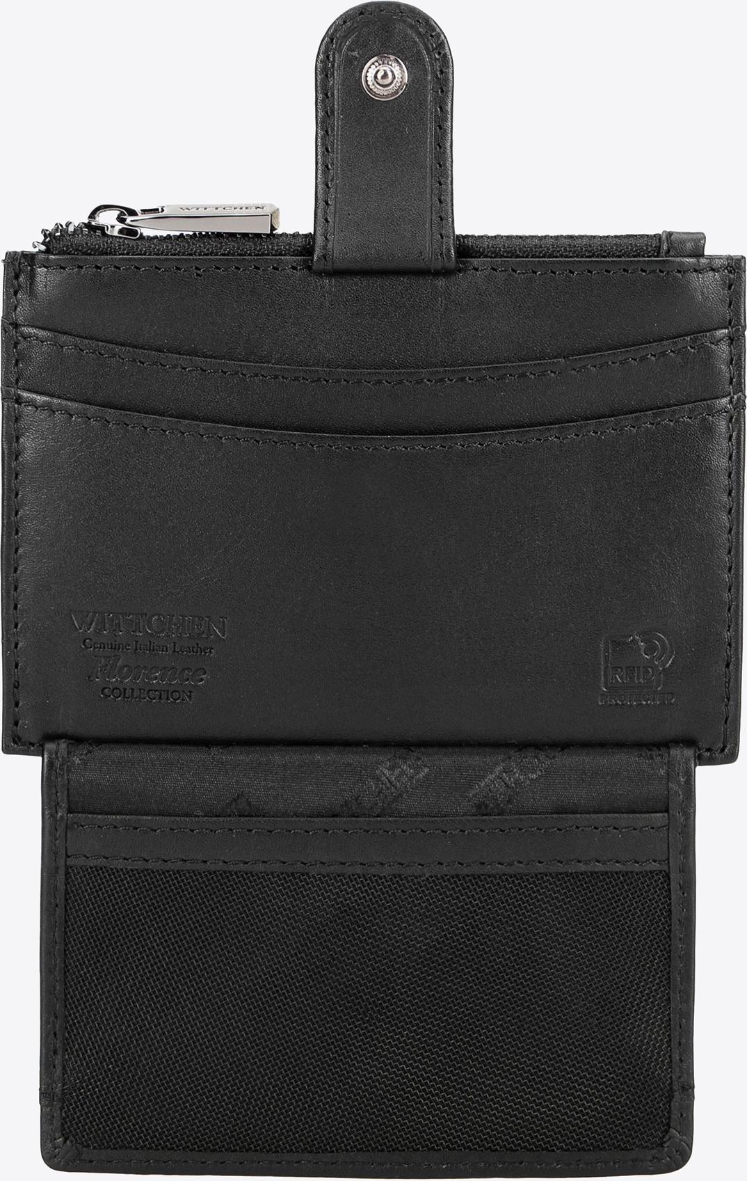 Wittchen Herren-Kartenetui aus Leder mit Schlüsselanhängertasche, Schwarz, Naturleder