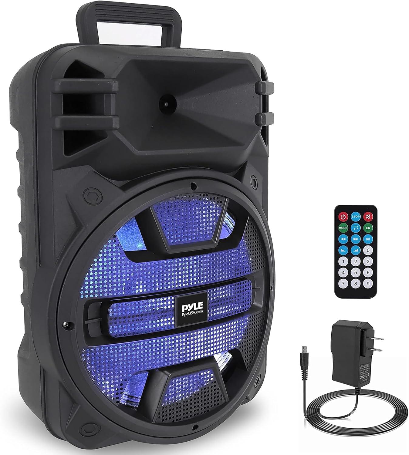 Pyle Musikbox Bluetooth Groß, 800W- Party Lautsprecher, Partybox, PA Anlage mit Fernbedienung & LED Lichtern, Mobile- Soundbox, USB, MP3, SD, RCA Eingang, Tragbarer Lautsprecher