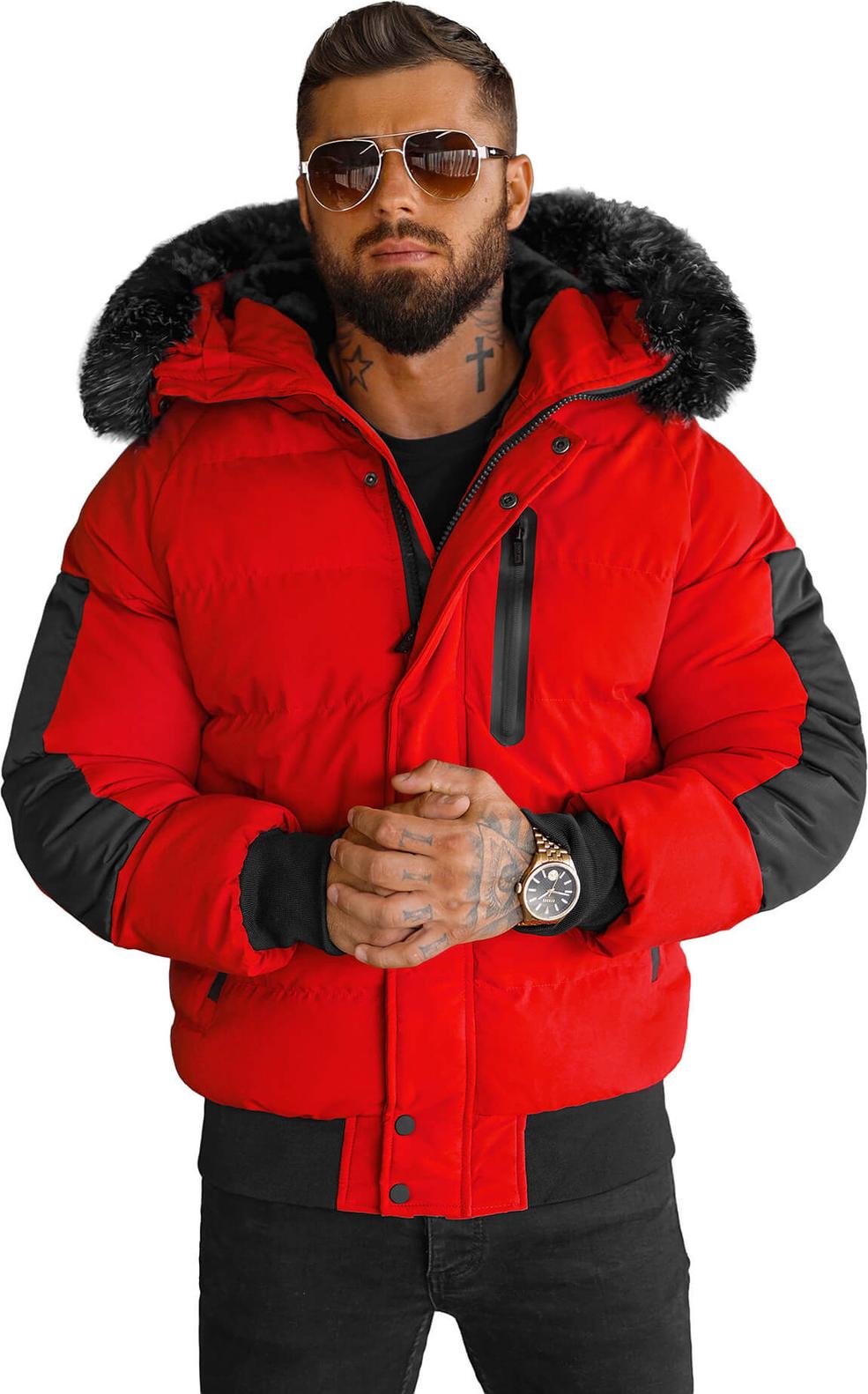 Herren Winterjacke Rot OZONEE O/M798Z XL