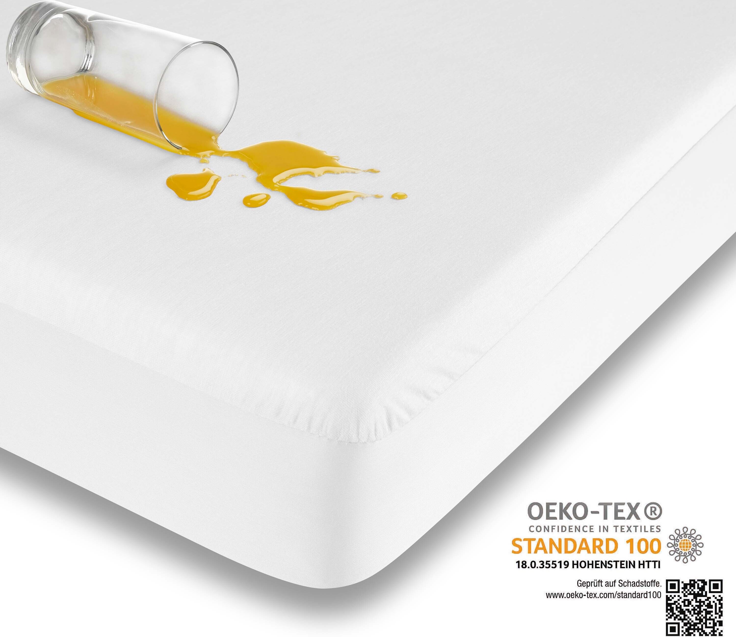 Betten-ABC Traumhaft gut schlafen Wasserundurchlässiges Spannbettlaken für Kinder und Erwachsene, Farbe: Weiß, Größe: 100 cm x 190-200 cm