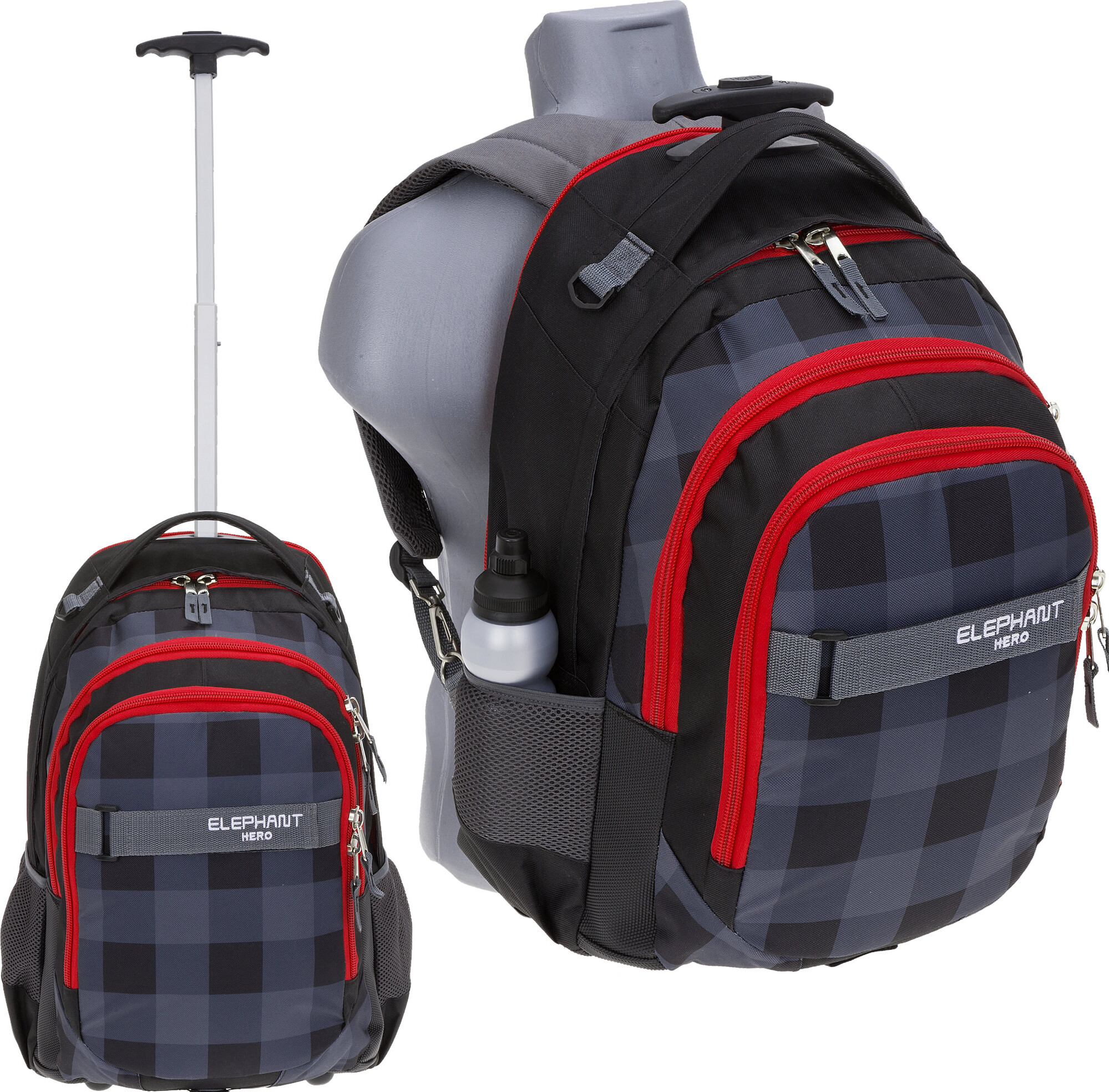 backpack with elephant logo