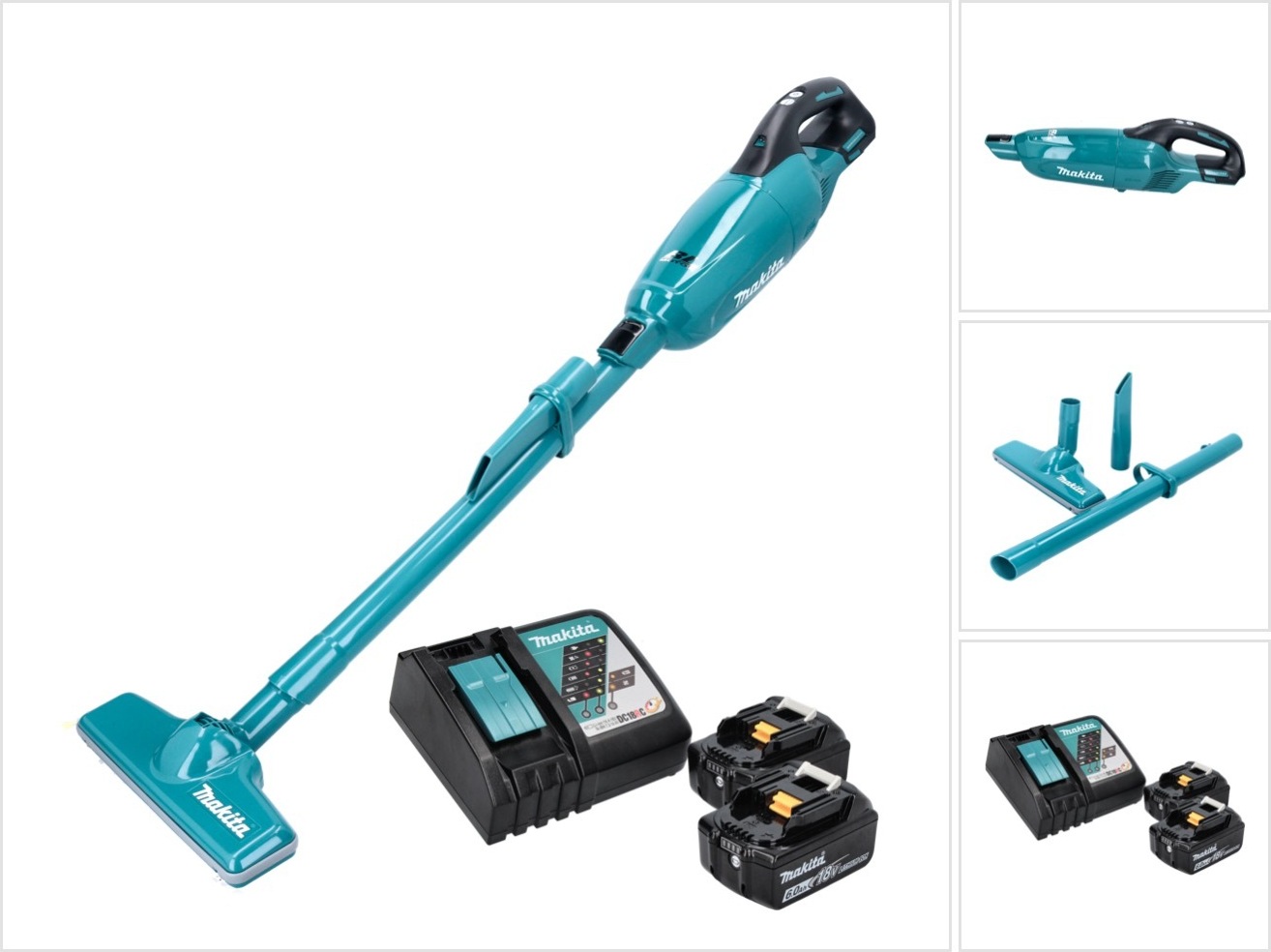 Akumulátorový vysávač Makita DCL 281 FRG 18 V bez kefiek + 2x batéria 6,0 Ah + nabíjačka