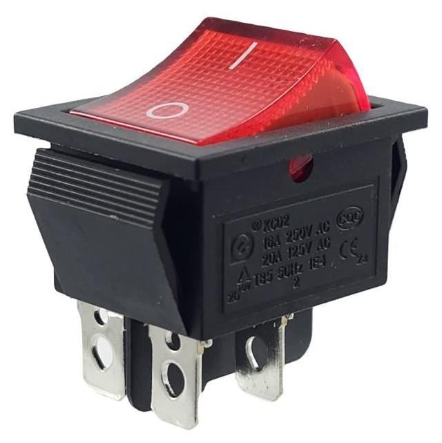 Einemgeld Wippschalter – Nicht spezifiziert – Modell nicht spezifiziert – 2-polig EIN/AUS – Beleuchtet – 16 A 250 V rot K-PCKF-20260402-202