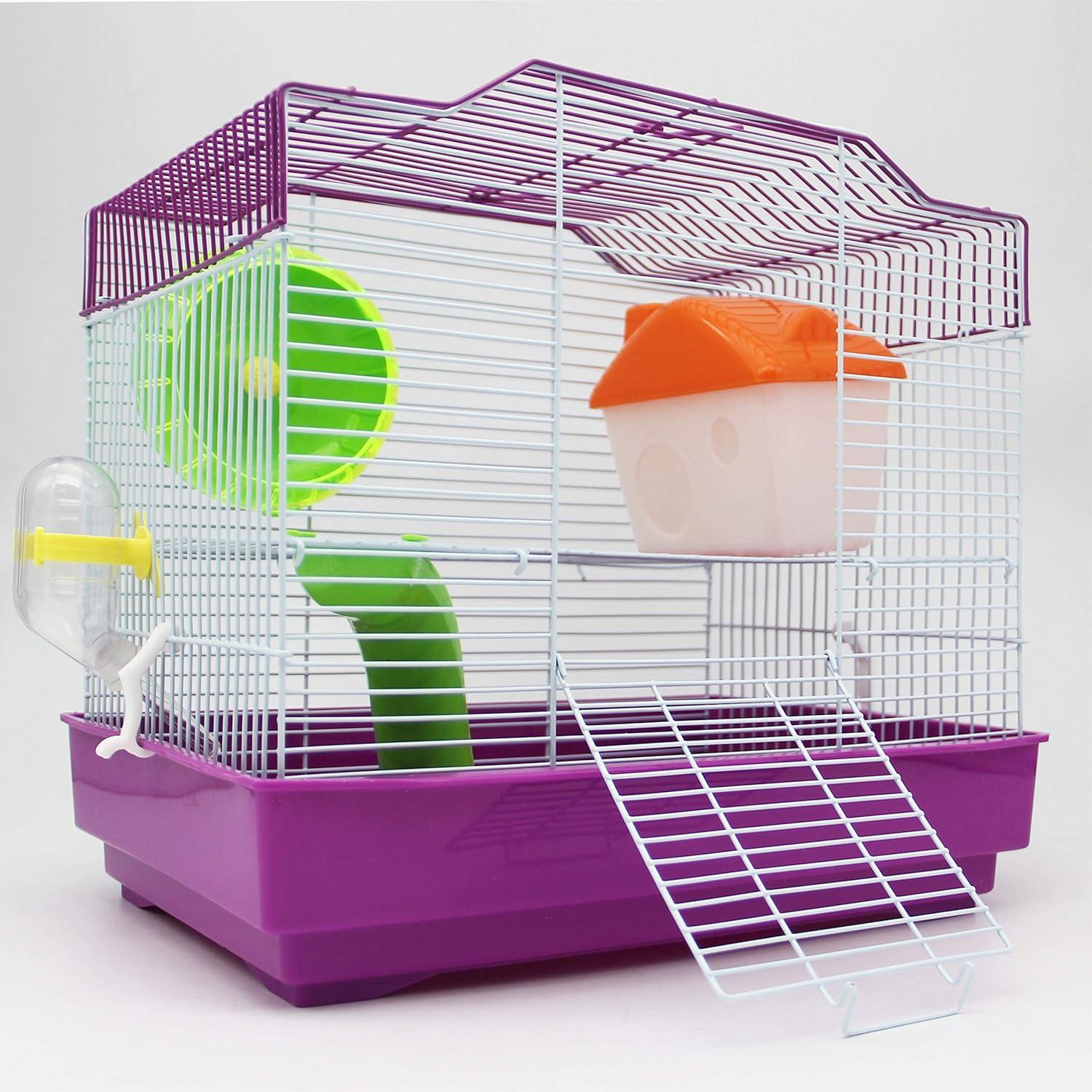 Markenlos Hamsterkäfig mit Hamsterspielzeug - Hamsterkäfig - Hamsterhaus - Nagergehege - Nagerkäfig