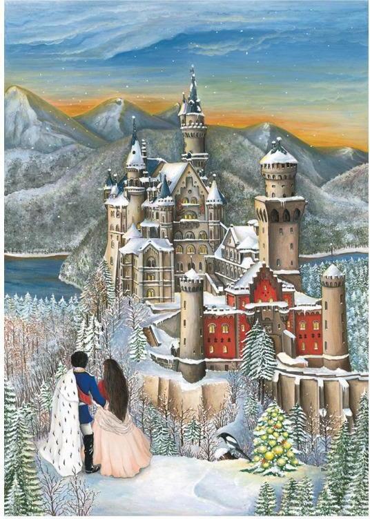 Adventný kalendár Neuschwanstein – motív rozprávkového zámku z Bavorska