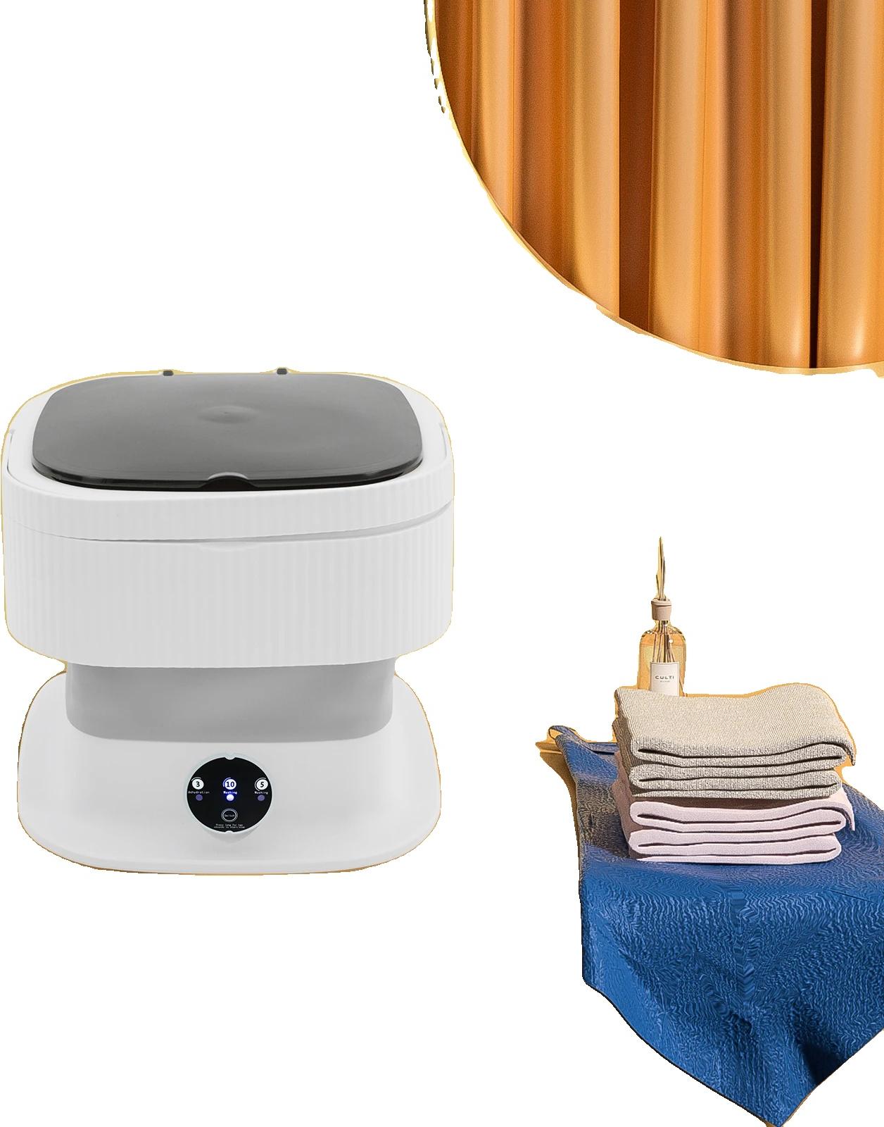 Prenosná mini práčka, skladacia konštrukcia, objem 10 litrov