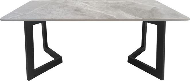 Kondela Couchtisch Sofian - grauer Marmor / schwarz