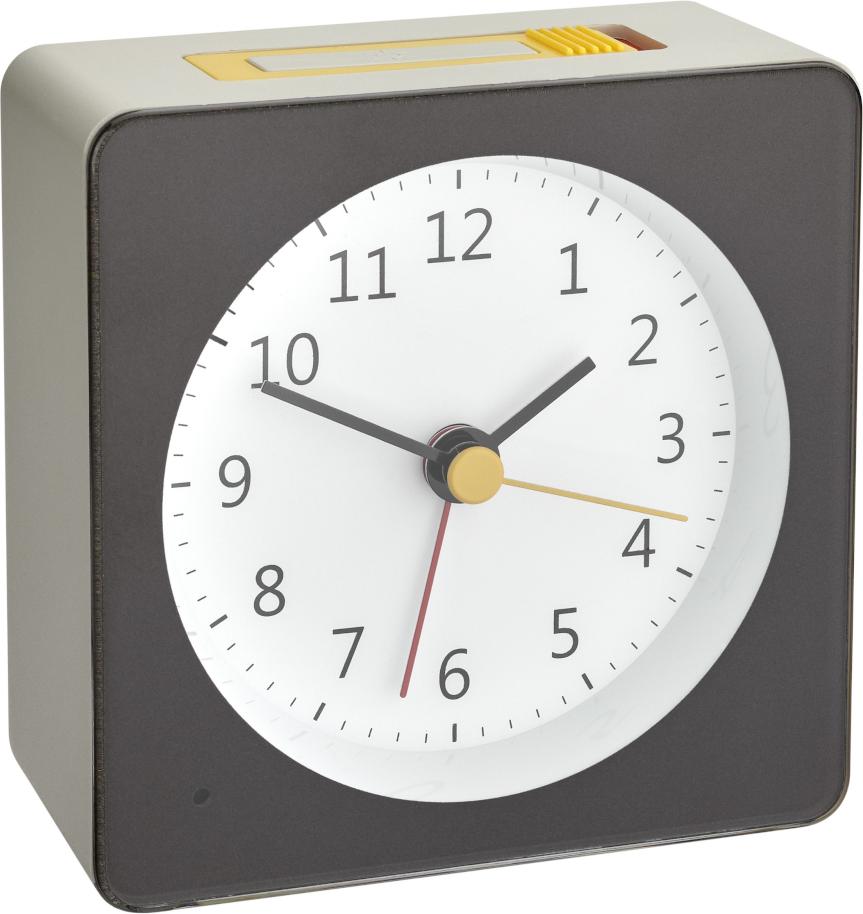 TFA DOSTMANN 60.1031.10 Quarz Wecker Grau, Gelb Alarmzeiten 1