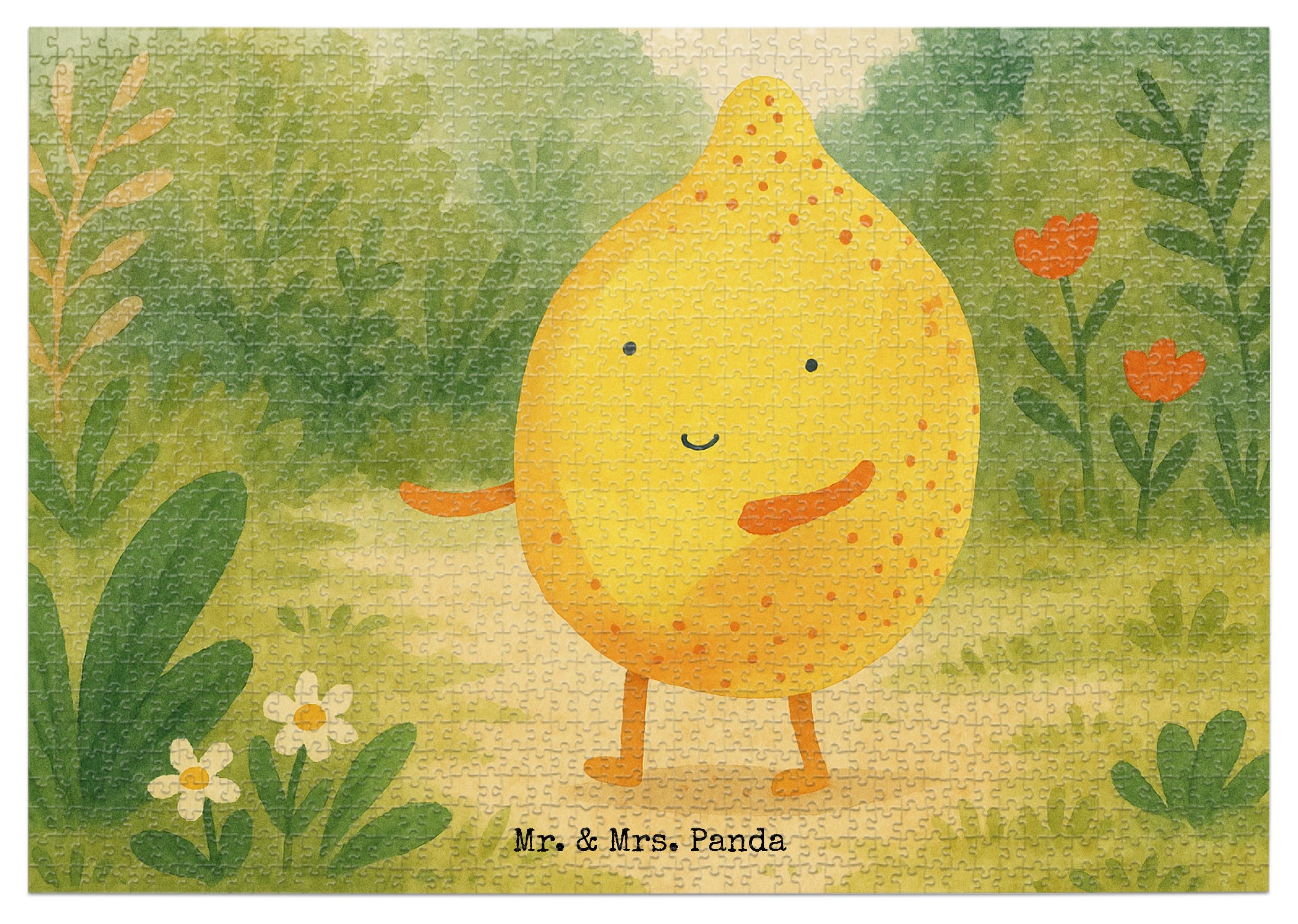 Mr. & Mrs. Panda Puzzle Beste Freunde Zitrone Design 1500 Teile - Weiß - Geschenk, 1000, Fehlende Keywords, Lustige Sprüche, 2000, 500, Legespiel PD-1922156-STANDARD