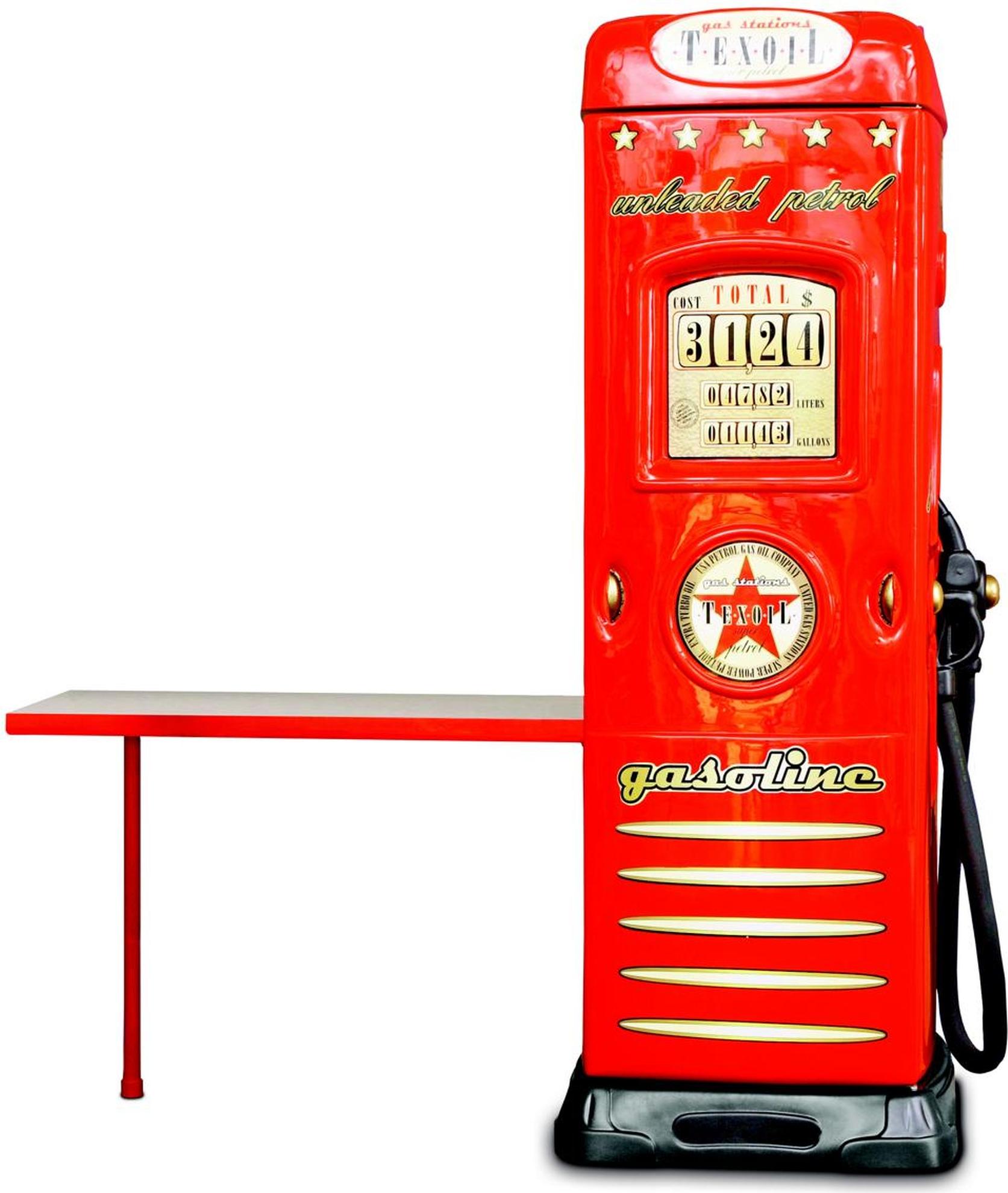 AEA Tankstelle Schrank Kleiderschrank mit Schreibtisch Auto Tankstellen Design rot JVM4062292098918