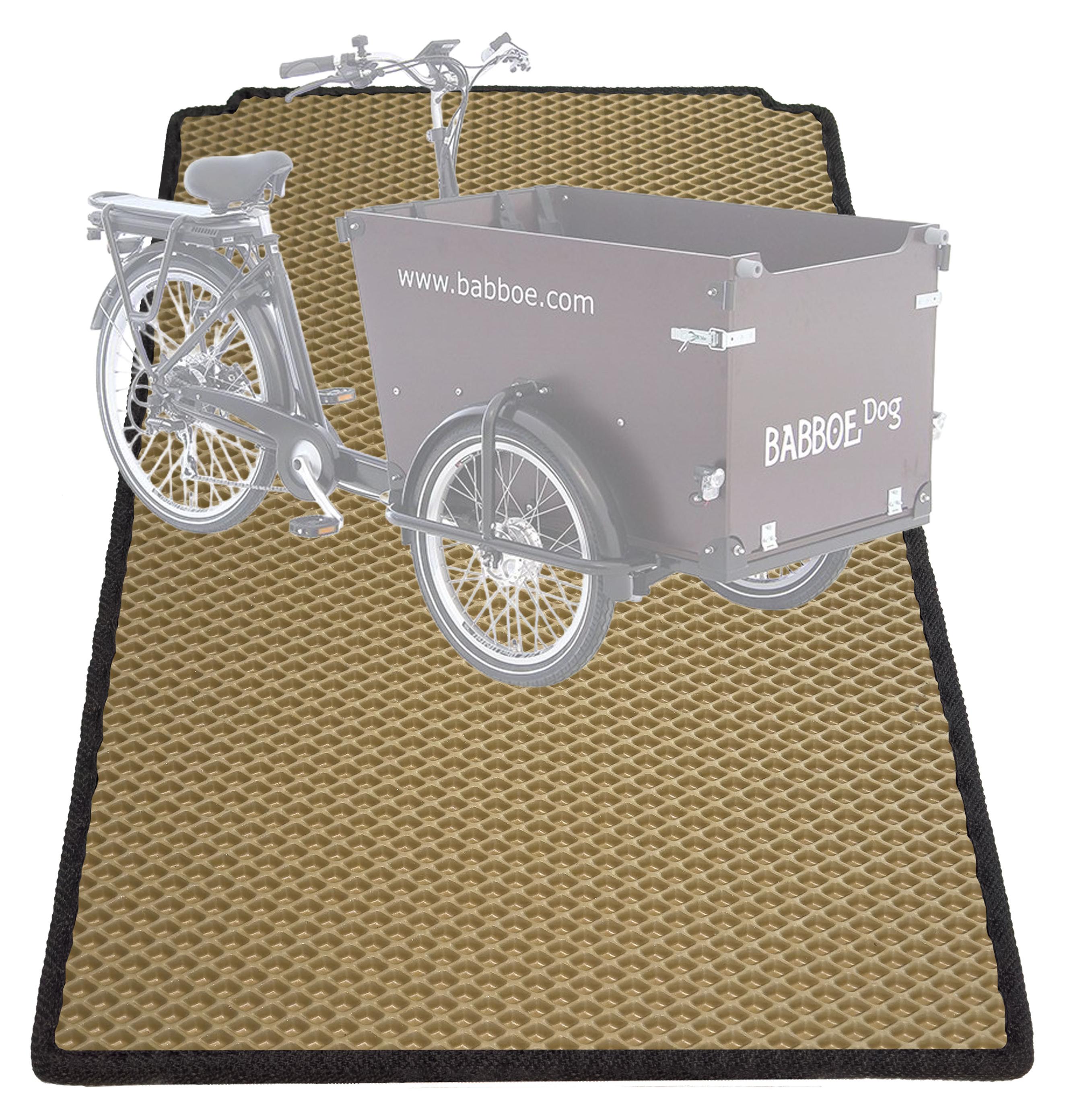 EVA Drive Schutzmatte für Babboe Dog in Beige - mit Einfassung, rutschfeste Bodenmatte Babboe Dog Beige ME