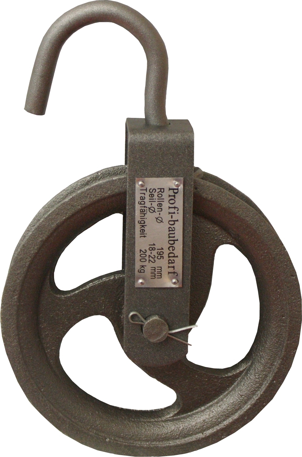 bauCompany24 Bau-Aufzugsrolle Ø 190 mm / 200 kg 11184