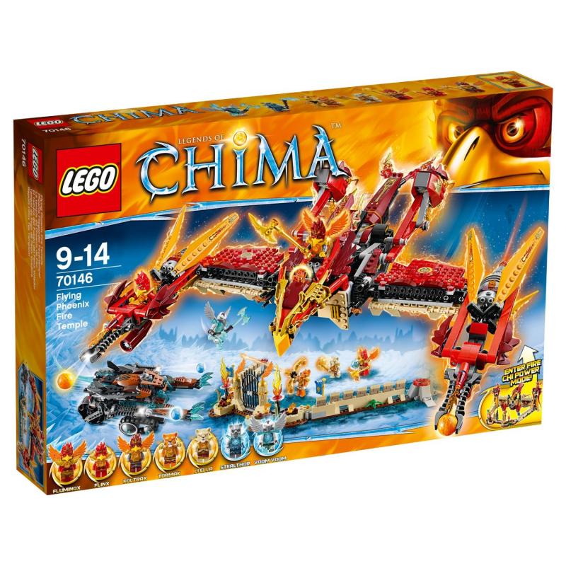 LEGO Legends of Chima Flying Phoenix Fire Temple, Stavebnica, 9 rok / roky, 1301 kusov