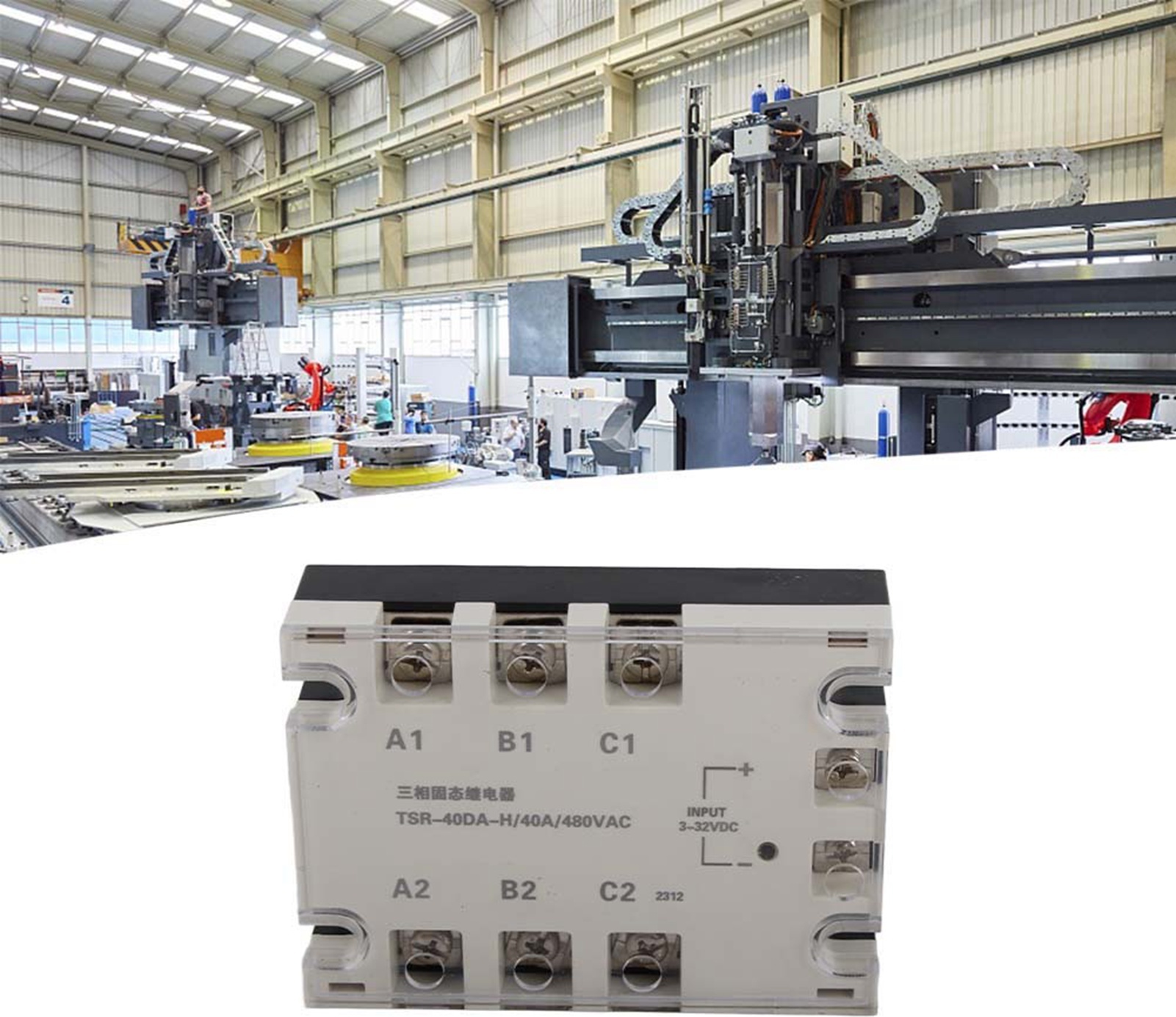 Cocosity Halbleiterrelais,TSR-40DA H Halbleiterrelais,40A Halbleiterrelais,Dreiphasen Halbleiterrelais,TSR-40DA H