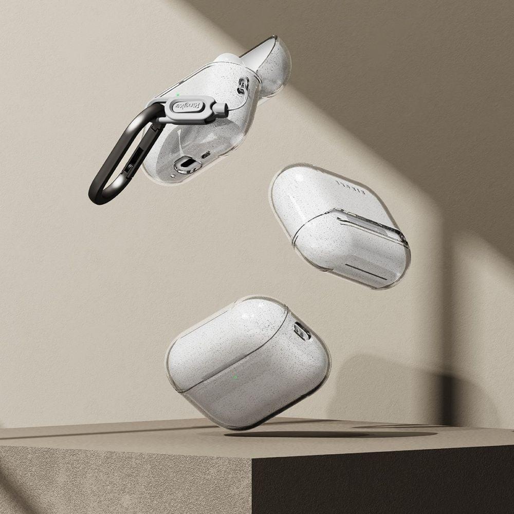 Airpods Pro 3 laadimiskarbiümbris Ringke Glitter, läbipaistev