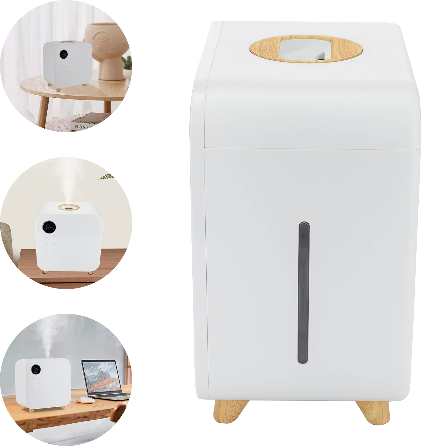 GreatDEshop2021 Luftbefeuchter, Hochleistungs-Luftbefeuchter, Intelligenter Luftbefeuchter, Multi-Funktions-Modus Luftbefeuchter JJNLYA-000900EU-WL