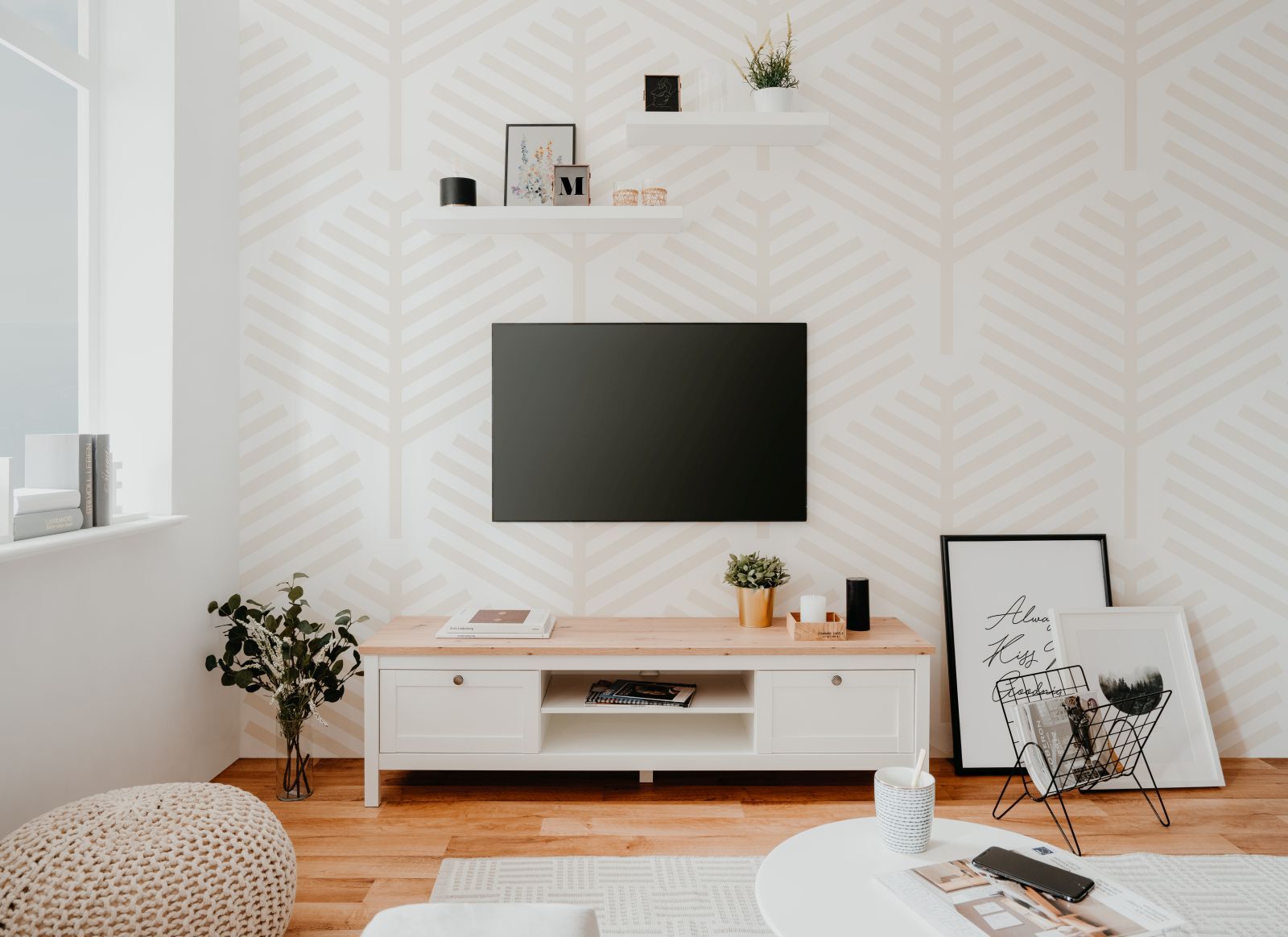 möbelvita TV-Board Oslo 55 - in weiß / Artisan Oak