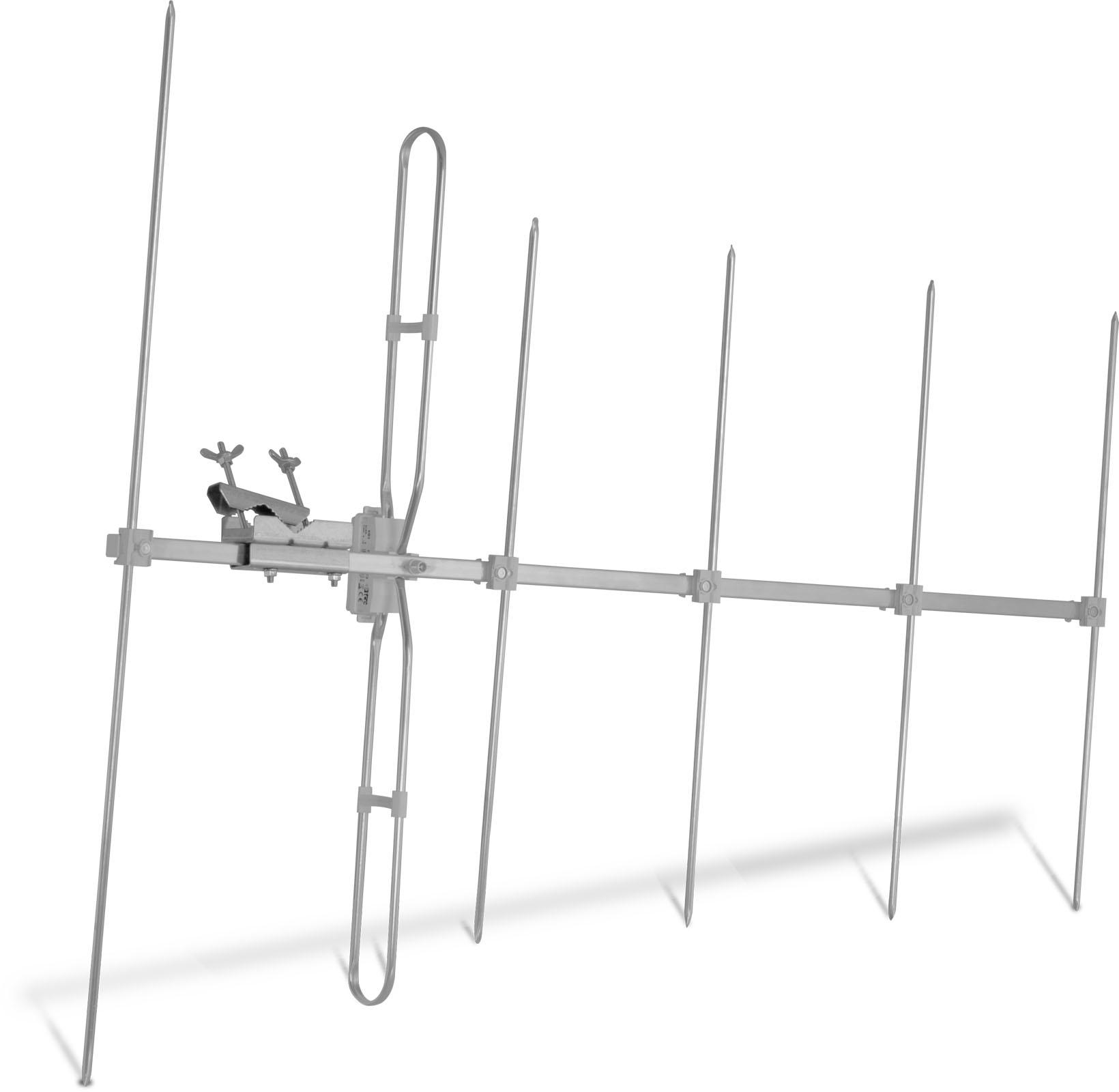 TechniSat TECHNIYAGI 6 VHF | 6-Elemente Antenne zum Empfang von DAB+ | silber 0000/6022