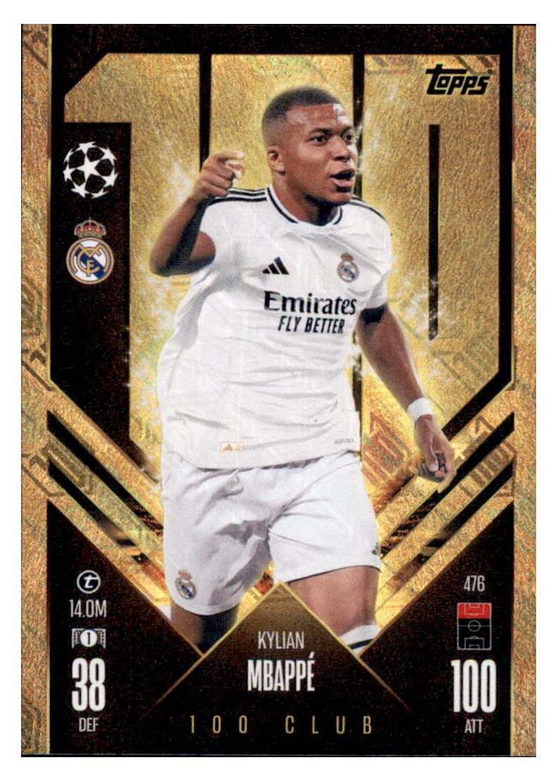 Topps 476 – Kylian Mbappé – 100 Club – 2024/2025