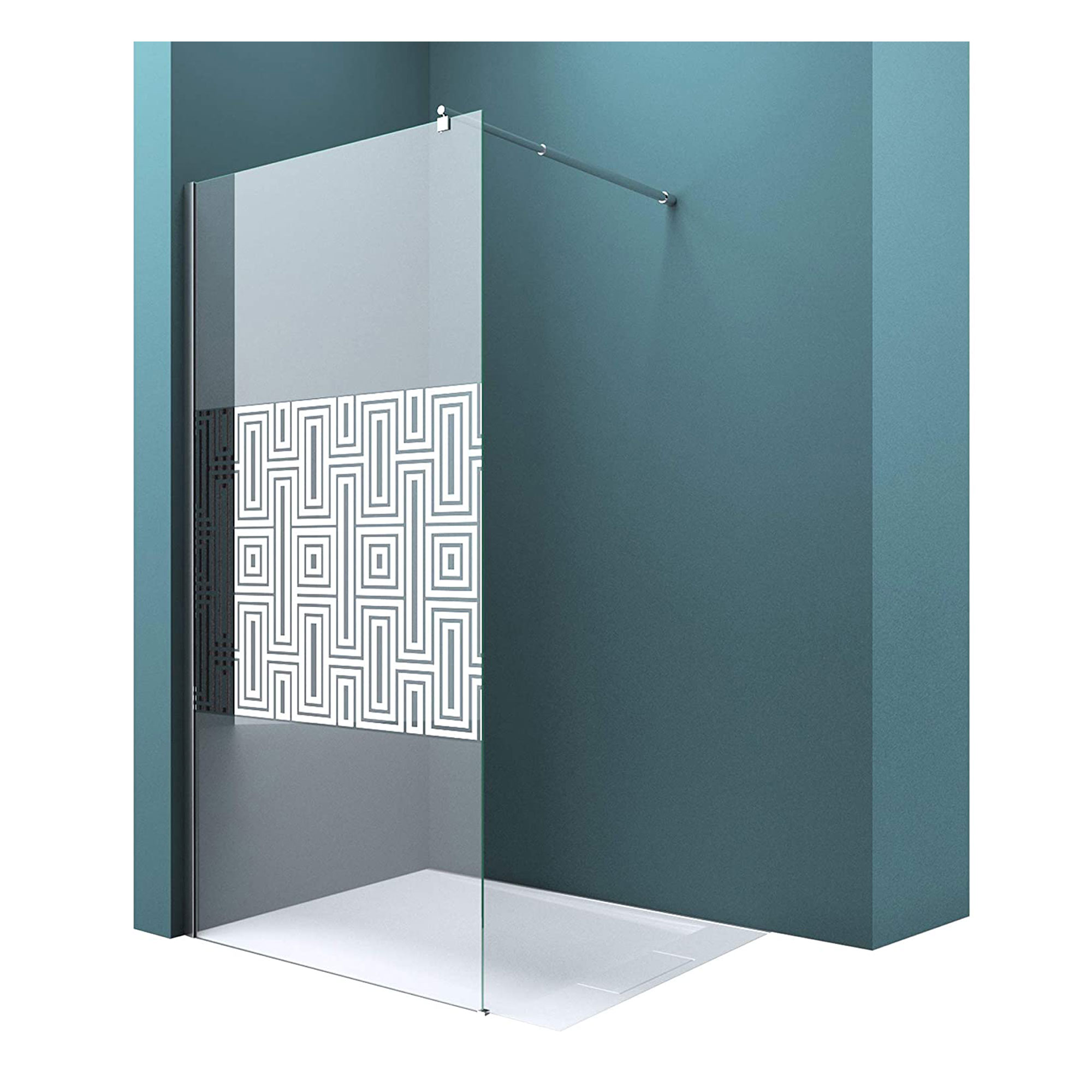 AWT Duschwand LW1200 – Walk-in Dusche Mit 8 Mm ESG Sicherheitsglas, EasyClean-Beschichtung, 120 X 210 Cm | Hochwertige Scharniere, Variabler Verstärkungsbügel