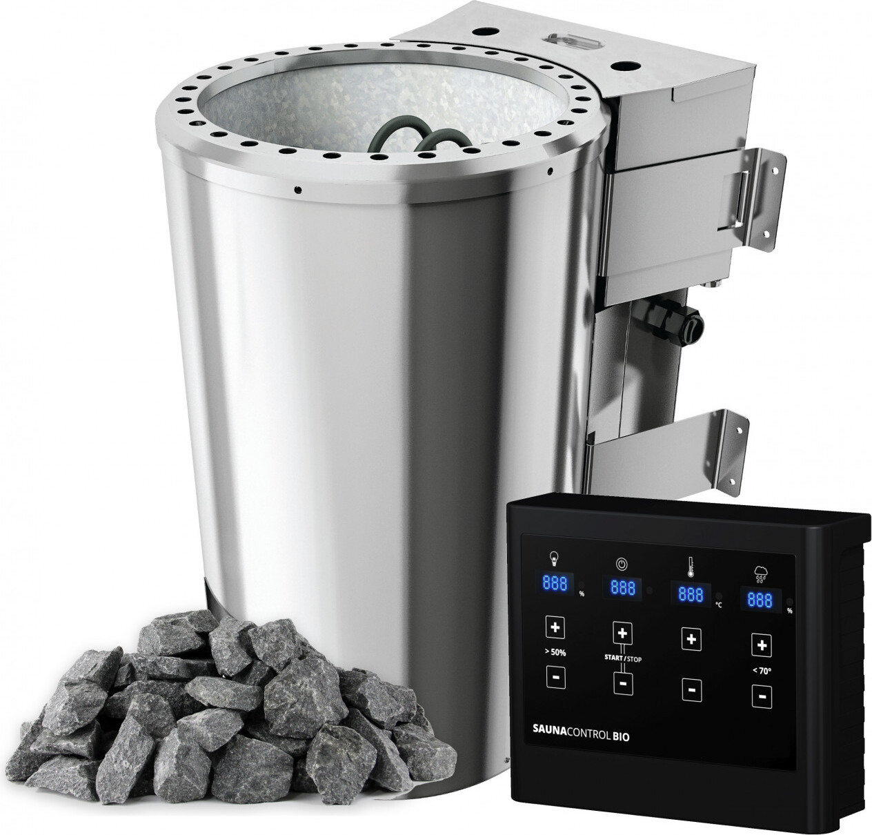 Suleno -Saunaofen SALO 3,6 kW 230V Edelstahl DH865