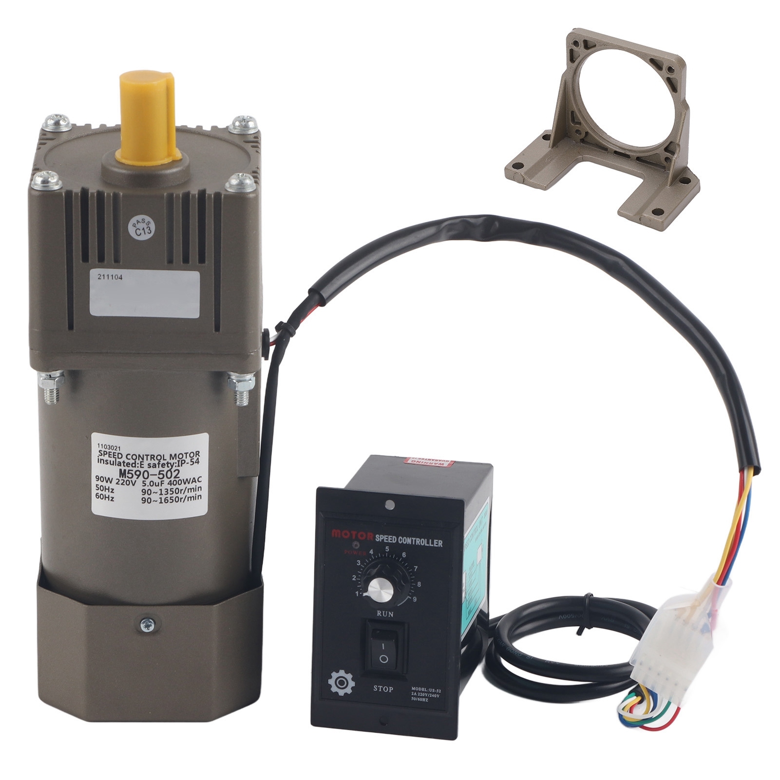 Cocosity AC 220V 90W Einphasen-Asynchron-Getriebemotor Verlangsamung Einstellbare Geschwindigkeit (100K) M590-502