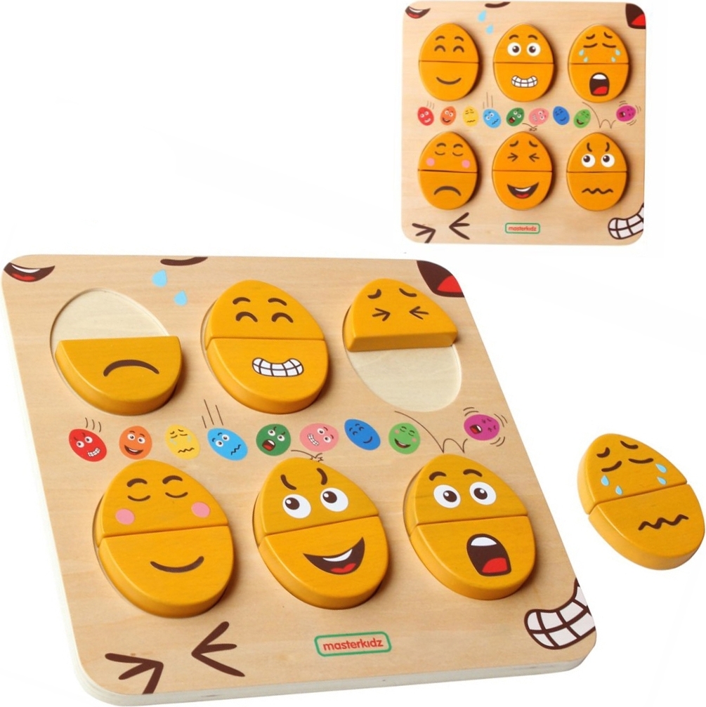 Masterkidz - MASTERKIDZ Tafel zum Erlernen von Emotionen Holzeier Was für ein Humor?